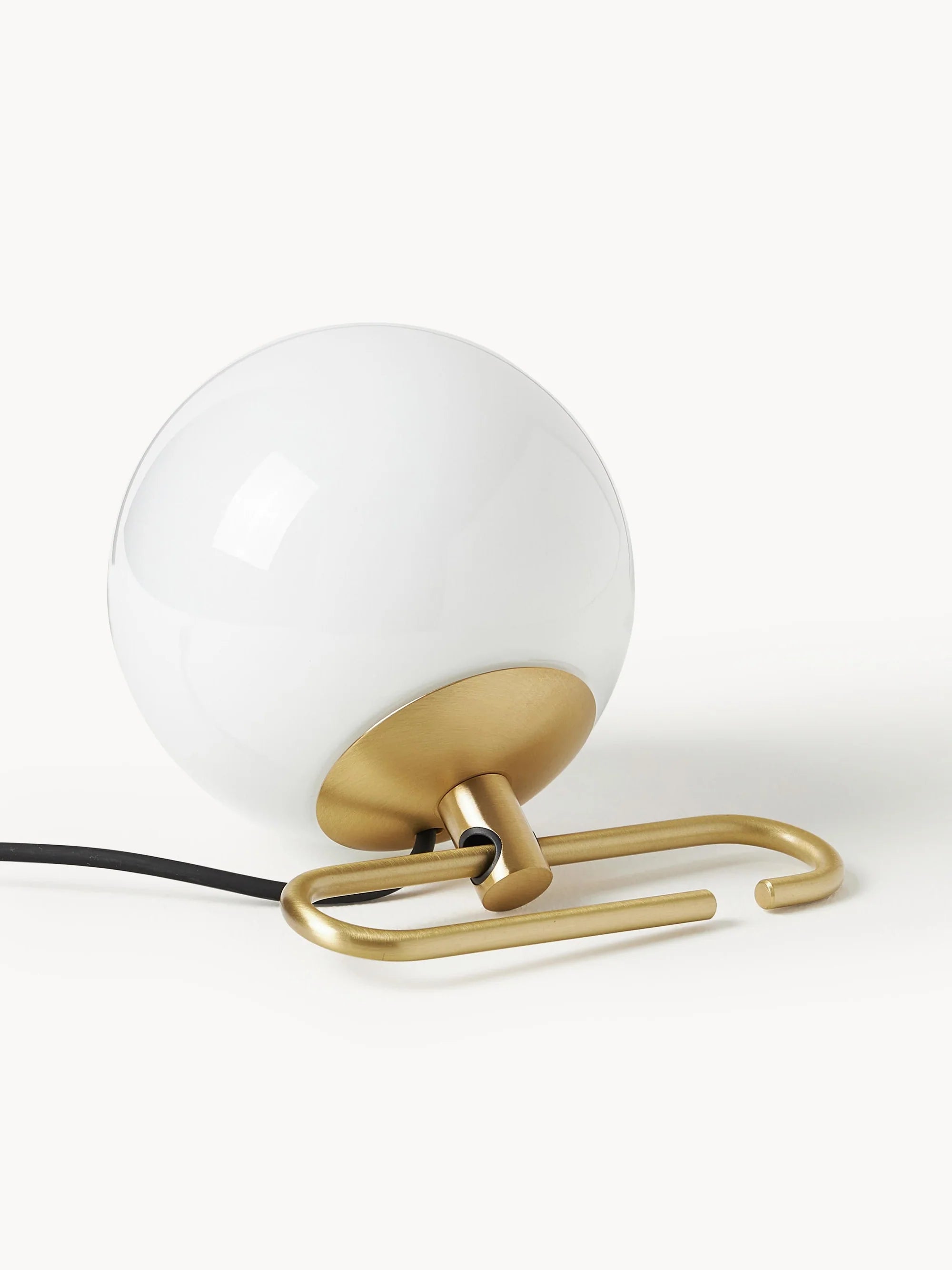 NH1217 Brass Table Lamp with White Glass