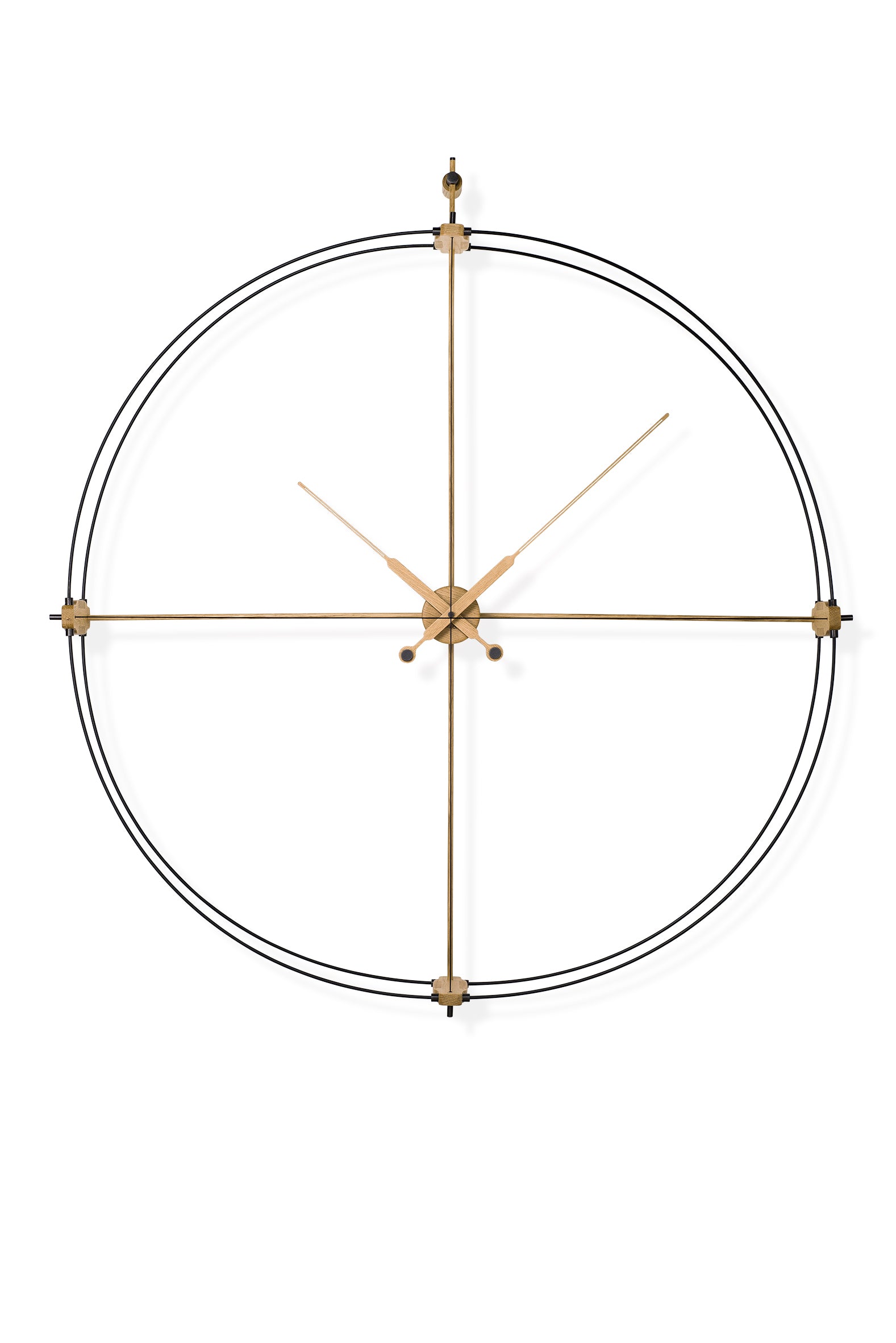 DELMORI PREMIUM wall clock in oak wood with black