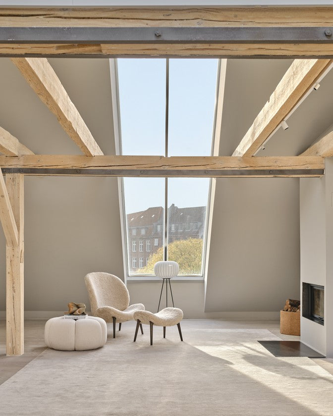 Lodge Armchair in Brown Sheepskin with Dark Oak Base