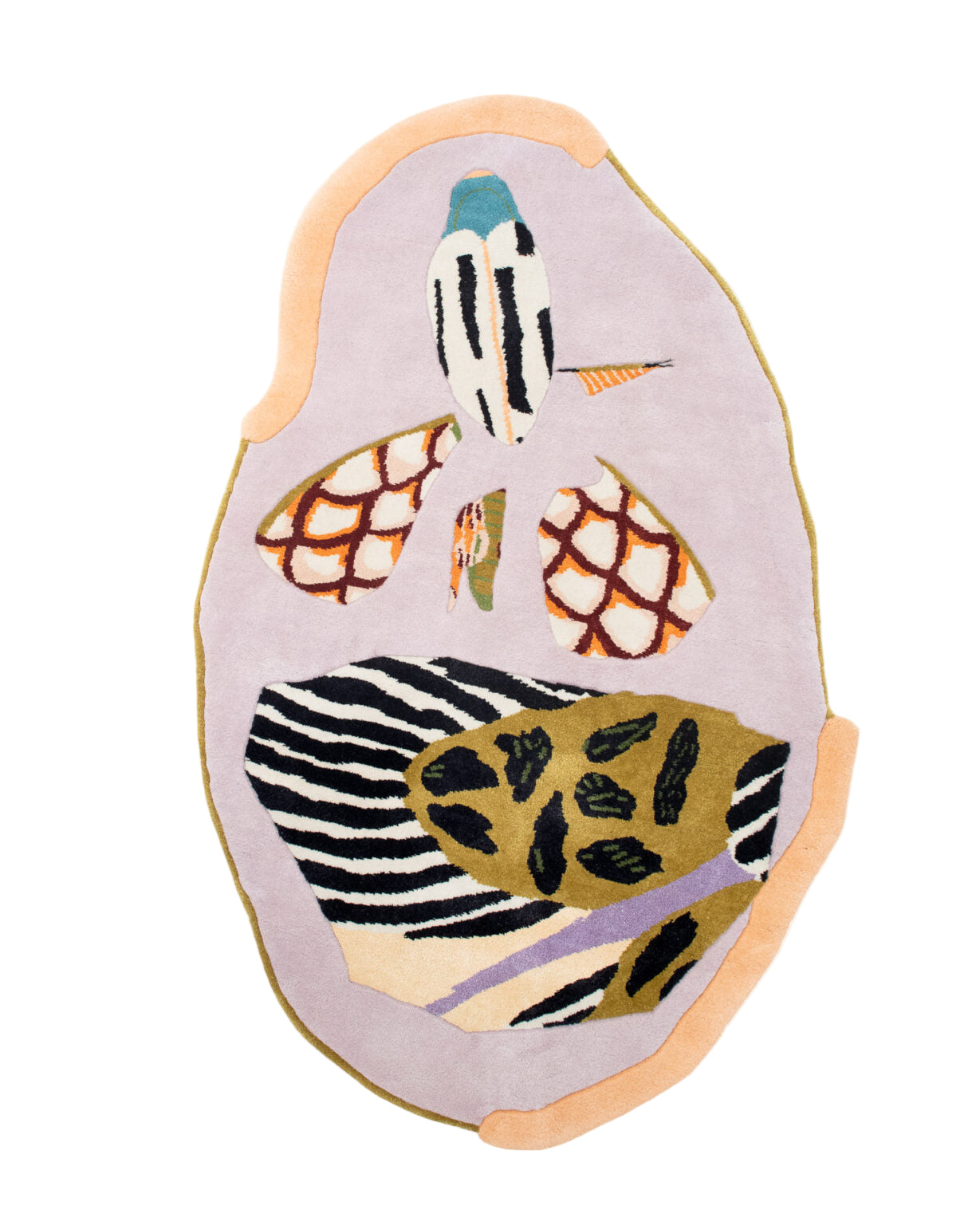 Dywan dekoracyjny owalny INSECTA lawendowy