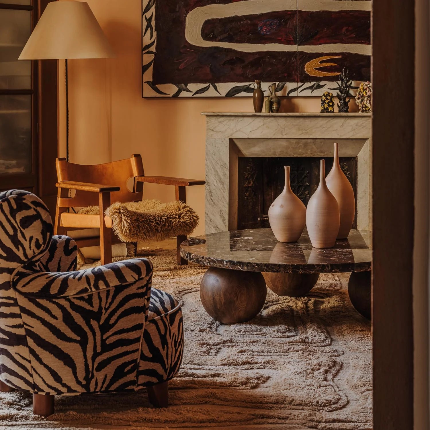 Dywan wełniany BEATEN TRACK beżowy z frędzlami