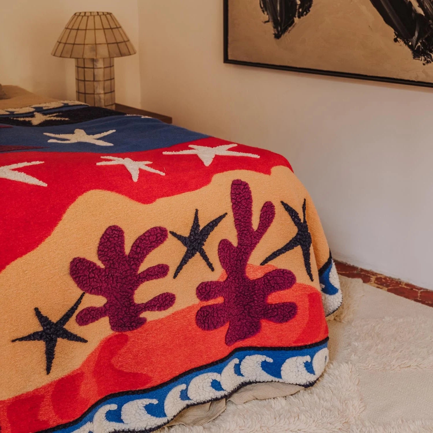 Koc STARGAZER THROW niebieski z czerwonym