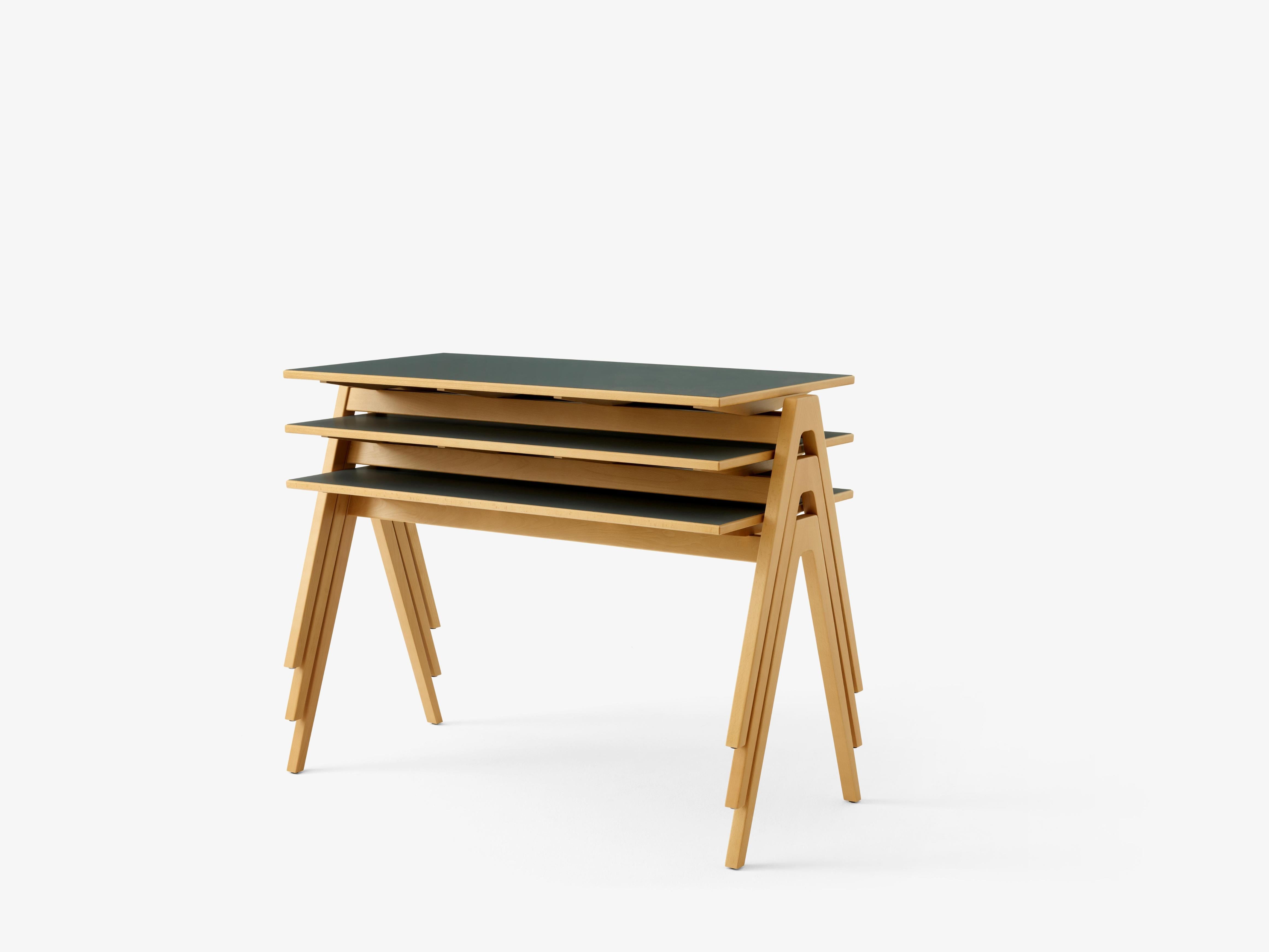 Stół DAYSTAK RD2 drewno bukowe z laminowanym blatem