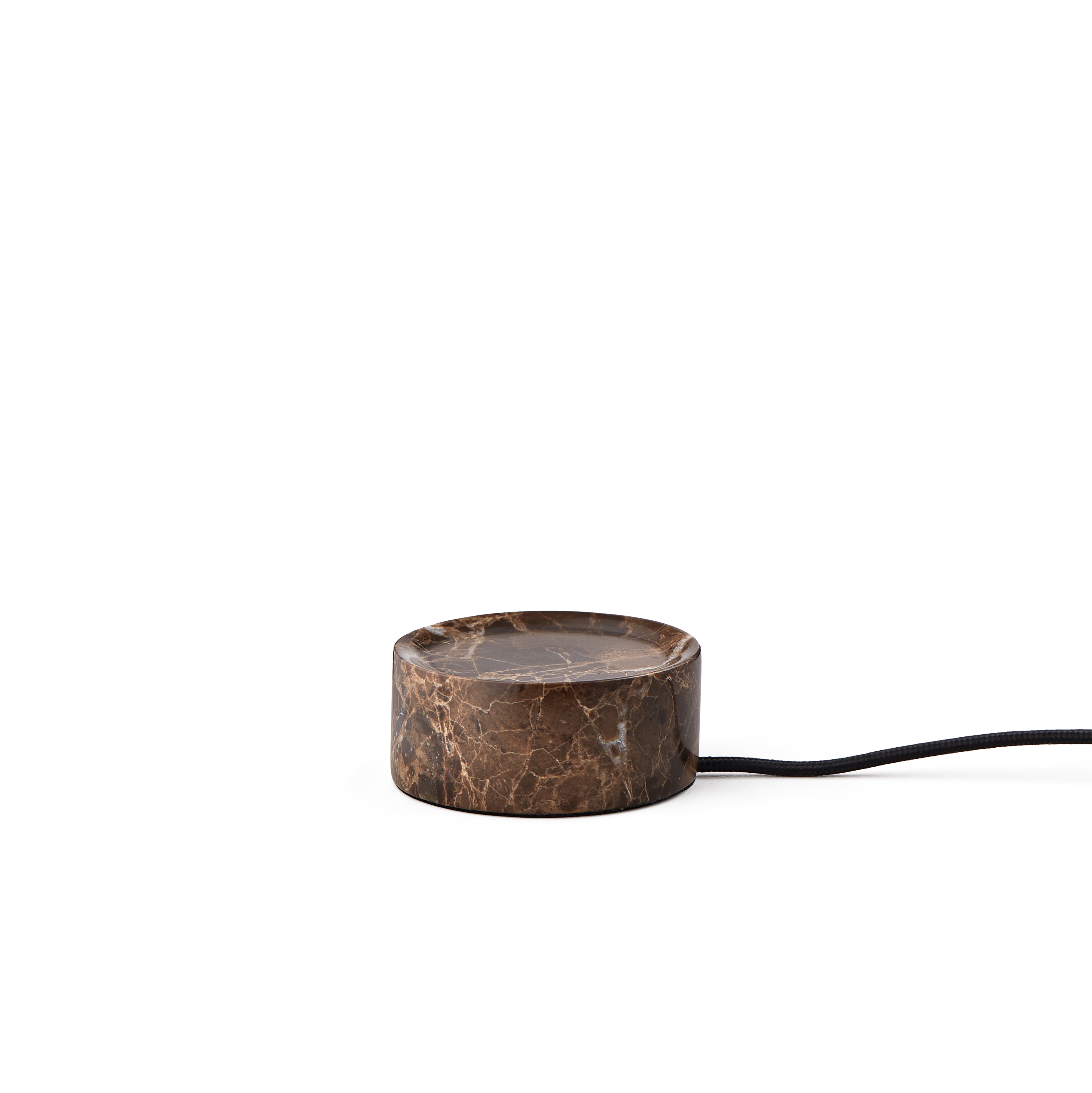 Portable lamp TRIP brown marble with milky white glass