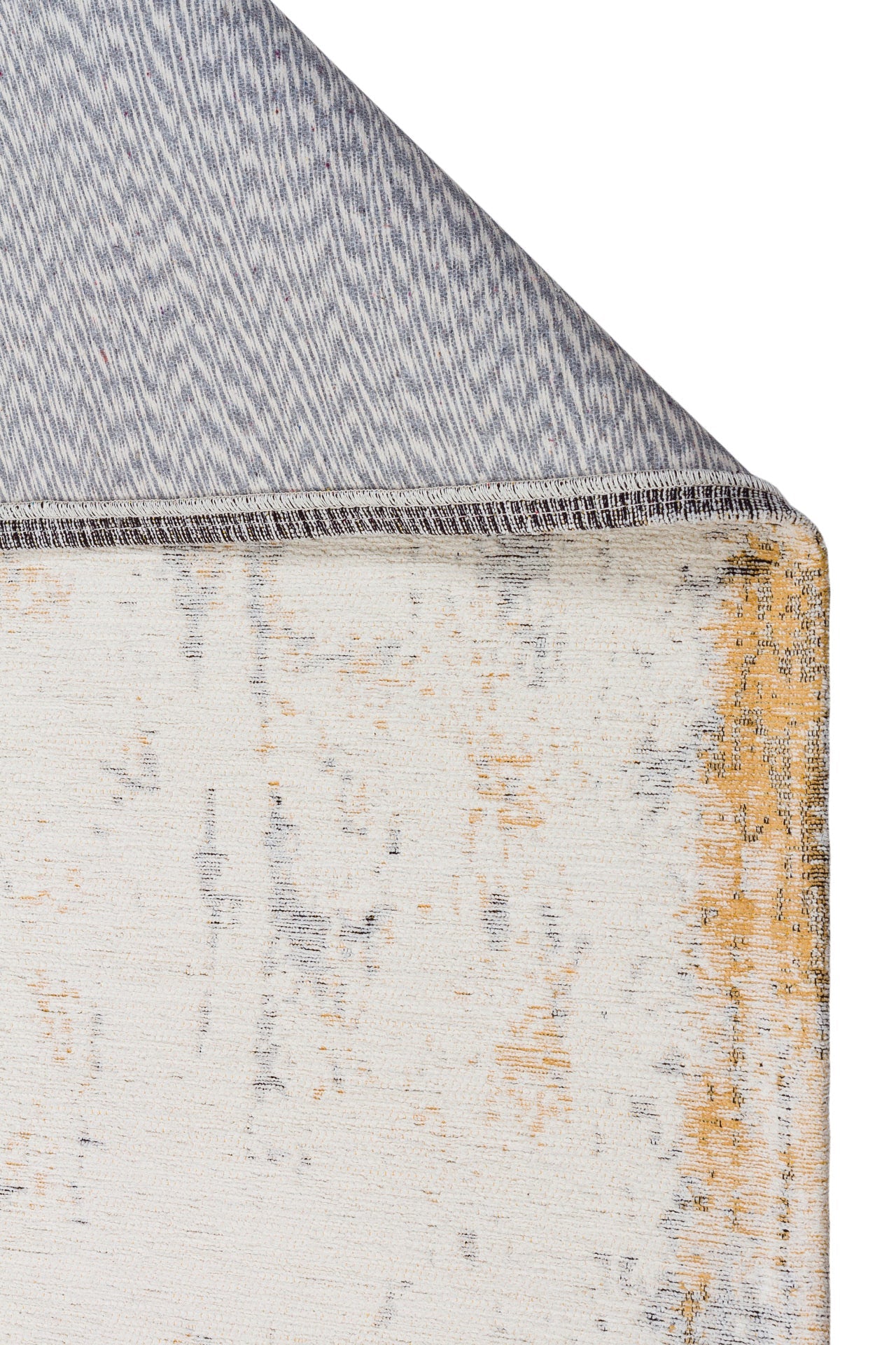 Teppich DECO RUGS beige mit Senfgelb und Schwarz