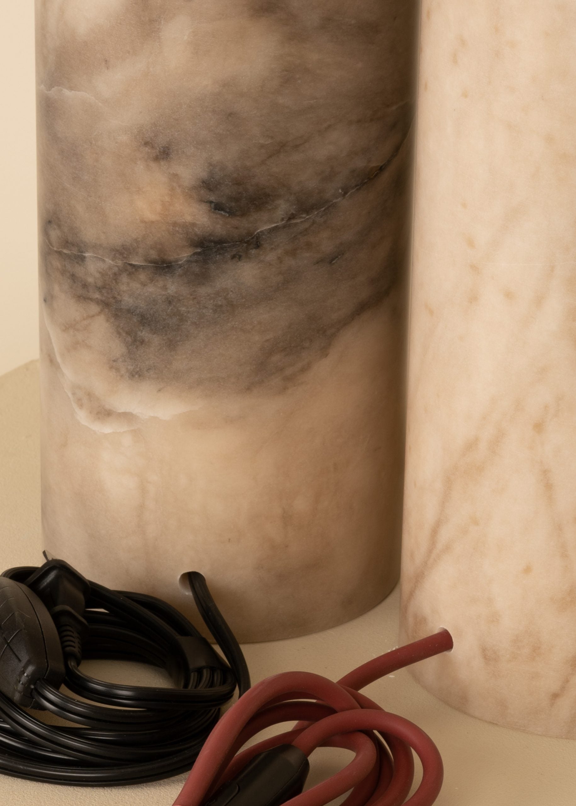 Lampa stołowa PURA KELO DOUBLE ciemny beżowy alabaster