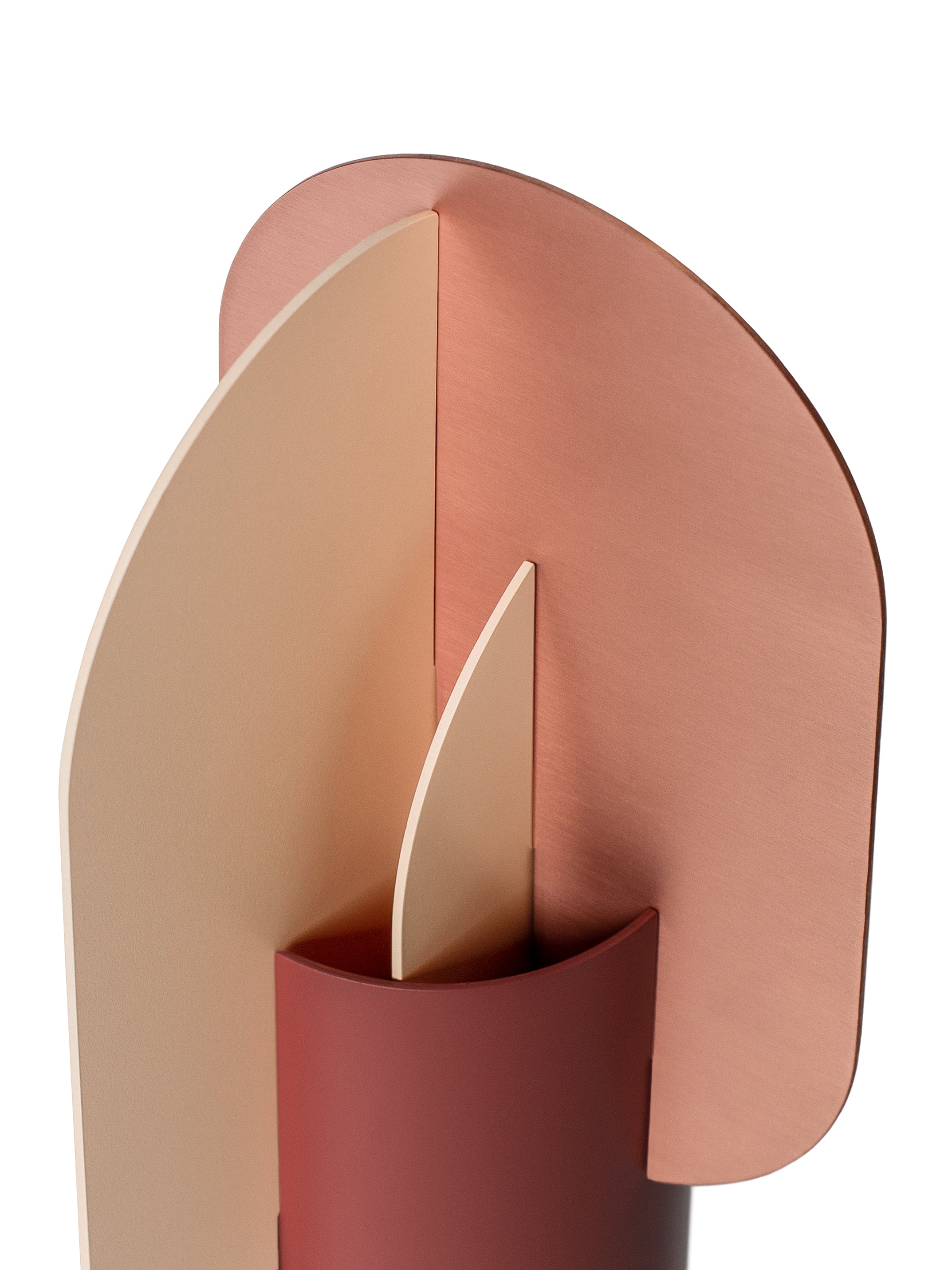 Vase EKSTER aus Ziegel mit pudrigem Rosa und Kupfer