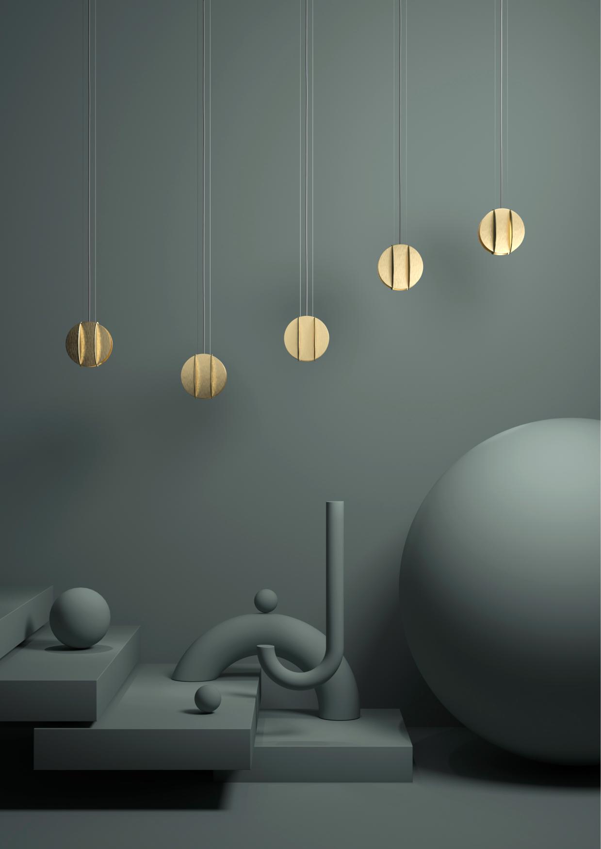 Round Pendant Lamp EL Brass