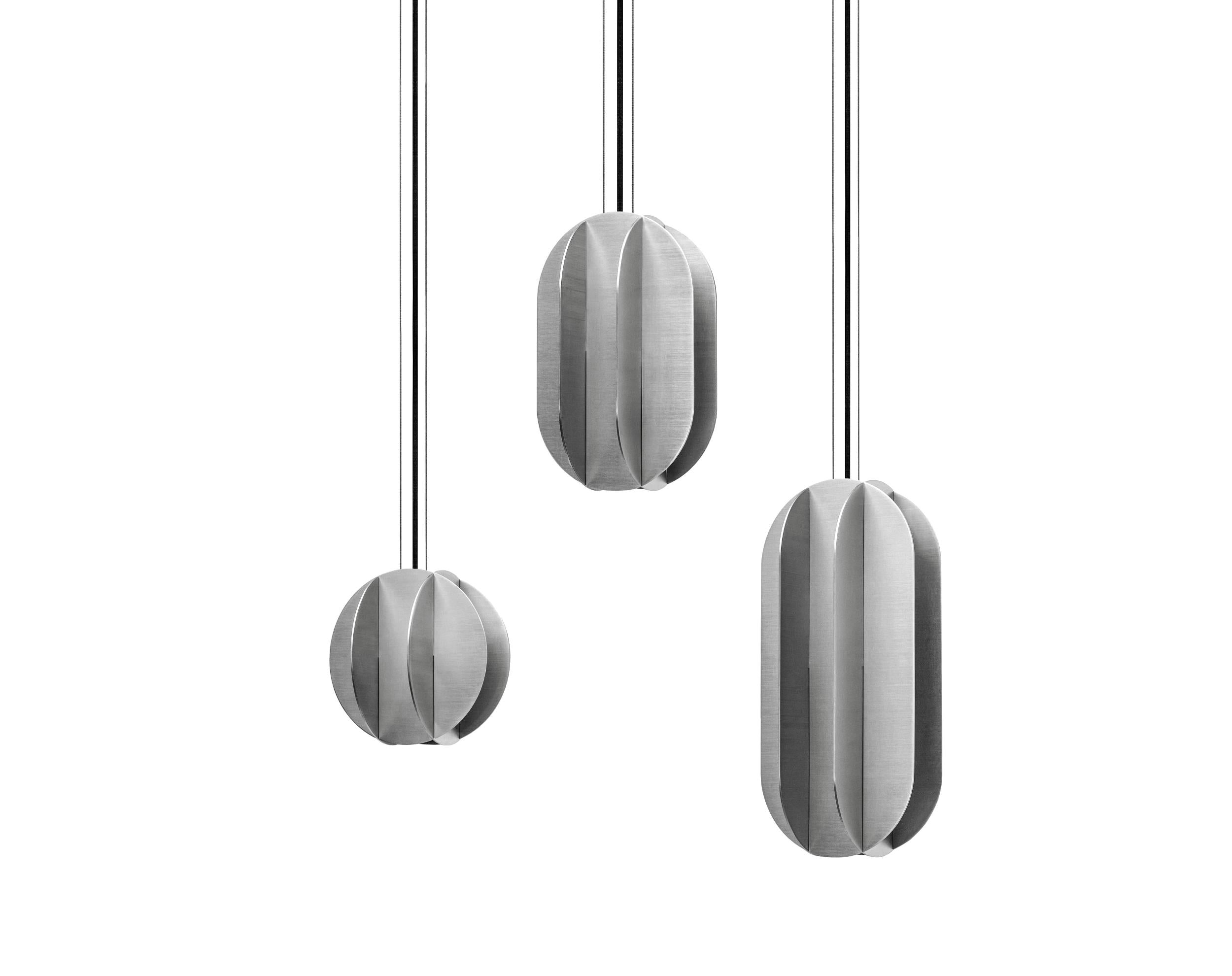 Lampa wisząca owalna EL stal