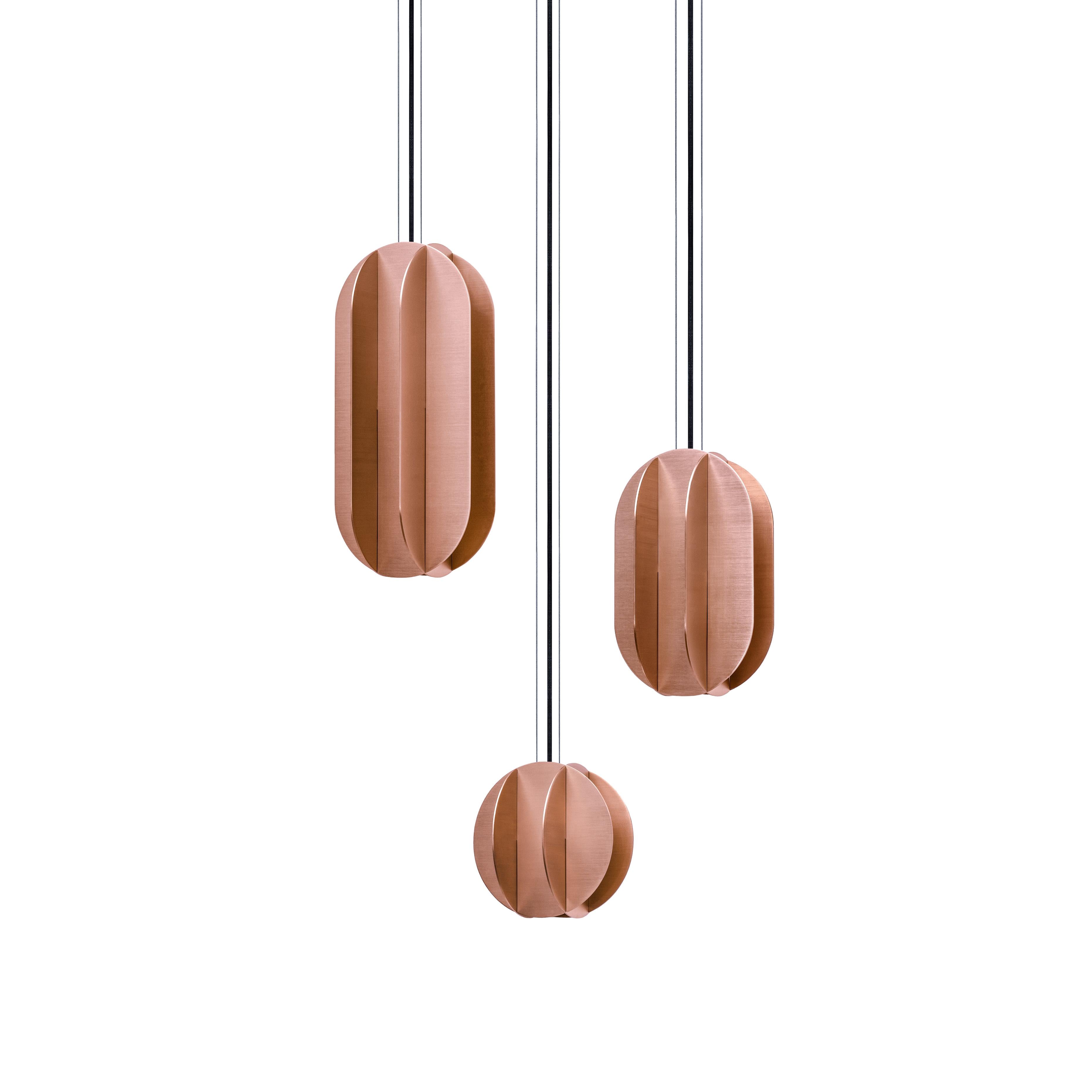 Lampa wisząca okrągła EL miedź
