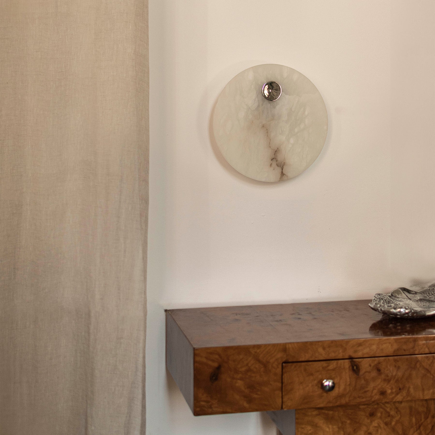 Alabaster wall lamp EOS nickel [Julia]