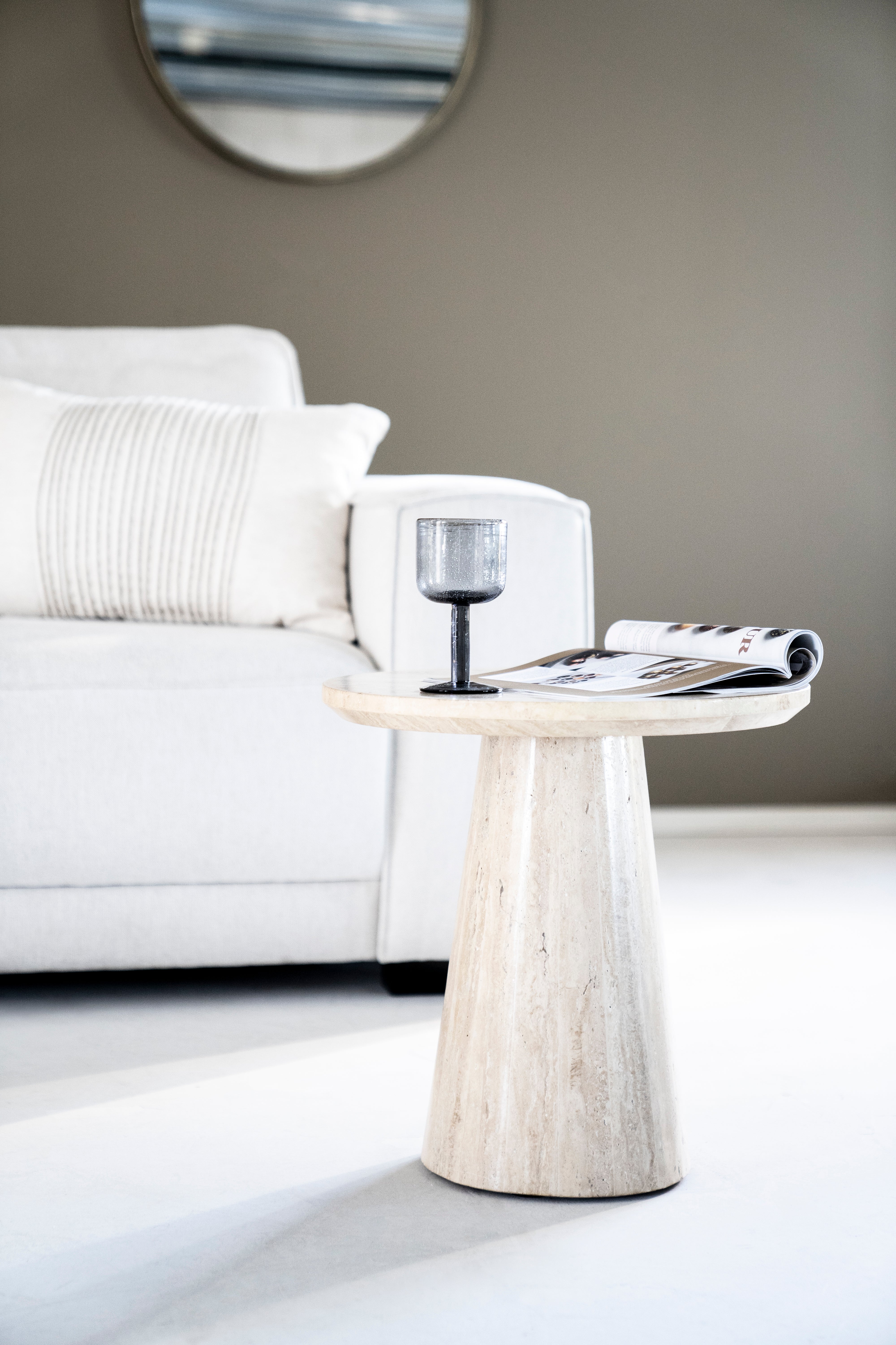 AIME travertine side table