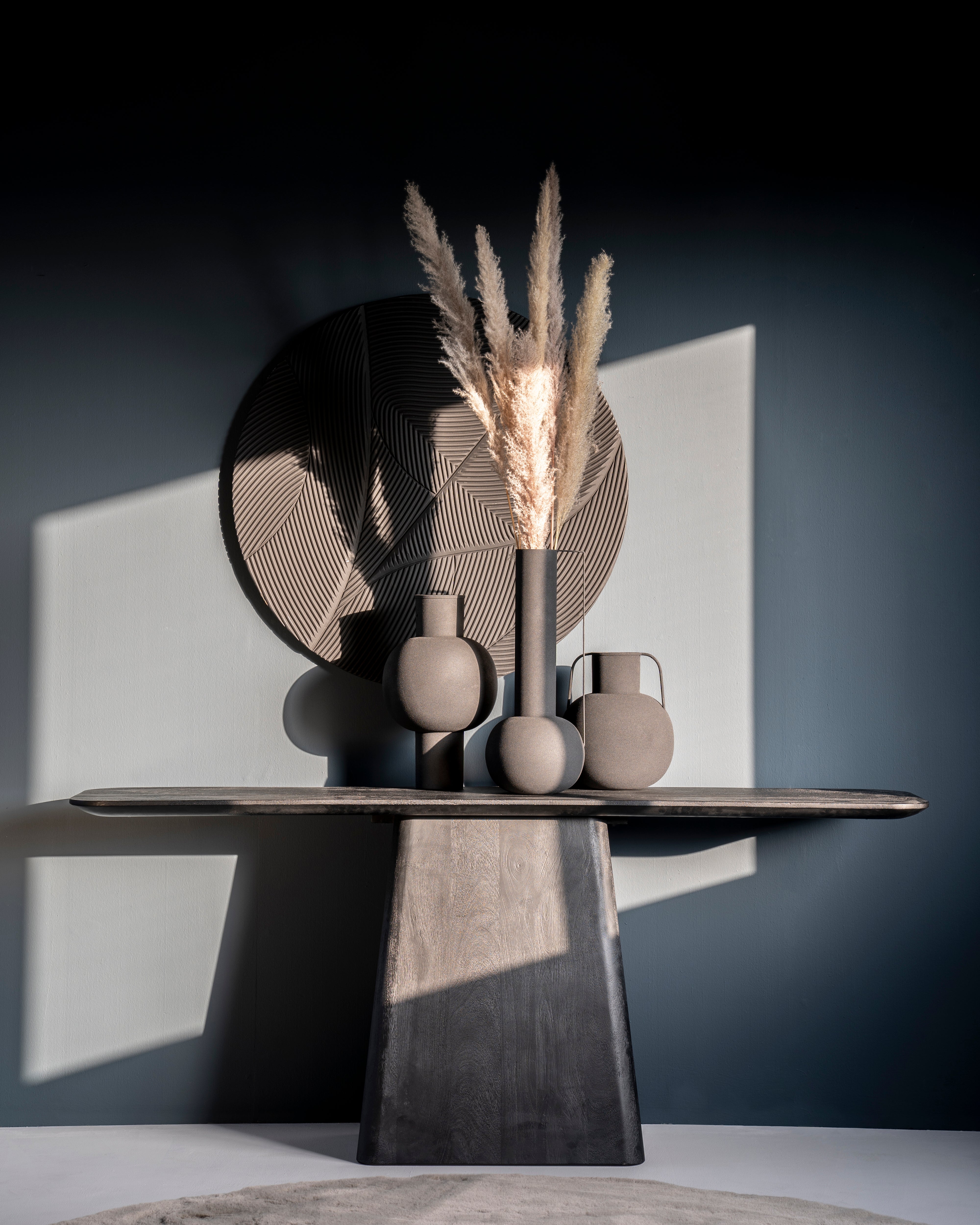 Konsola ARON czarne drewno mango