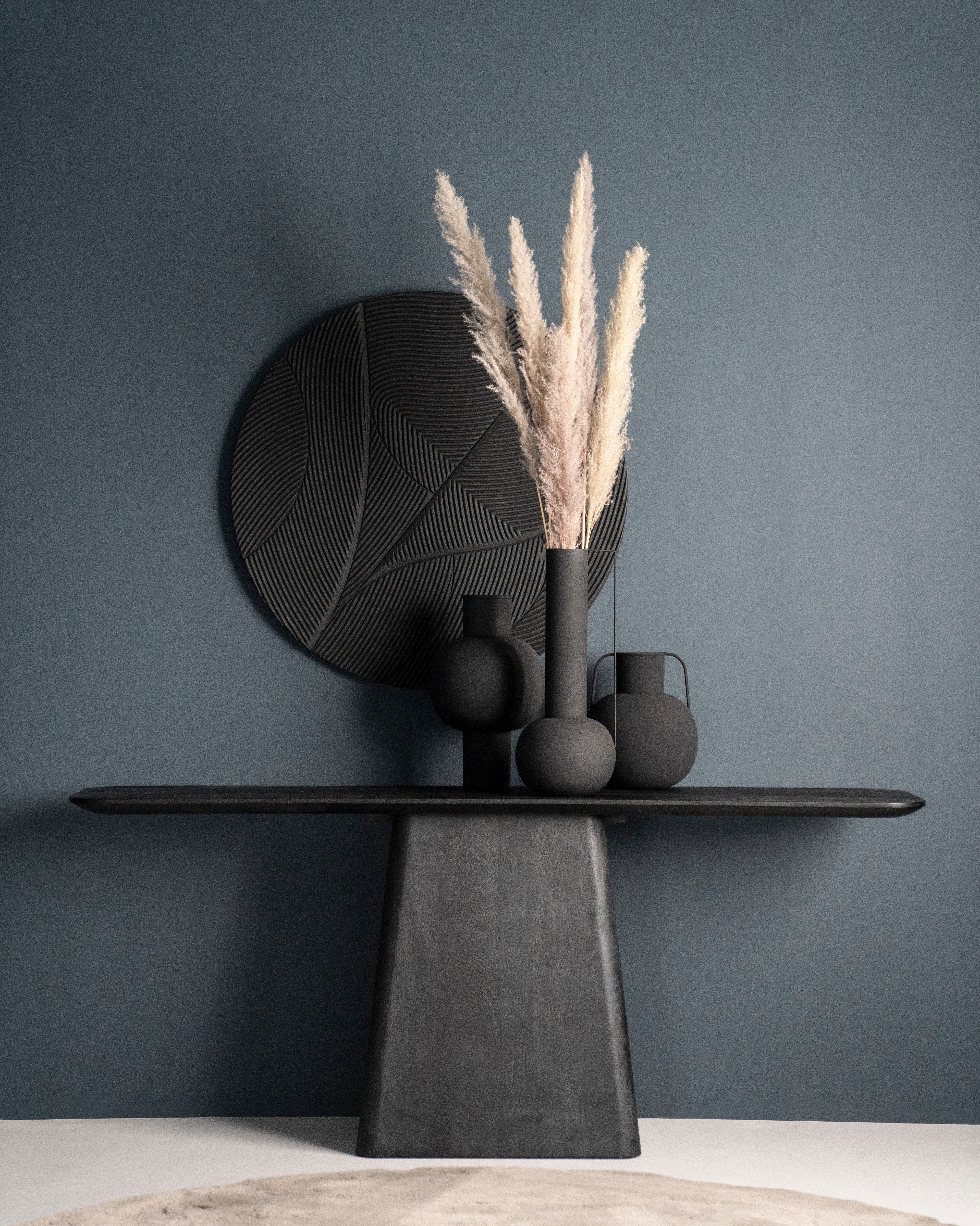 Konsola ARON czarne drewno mango