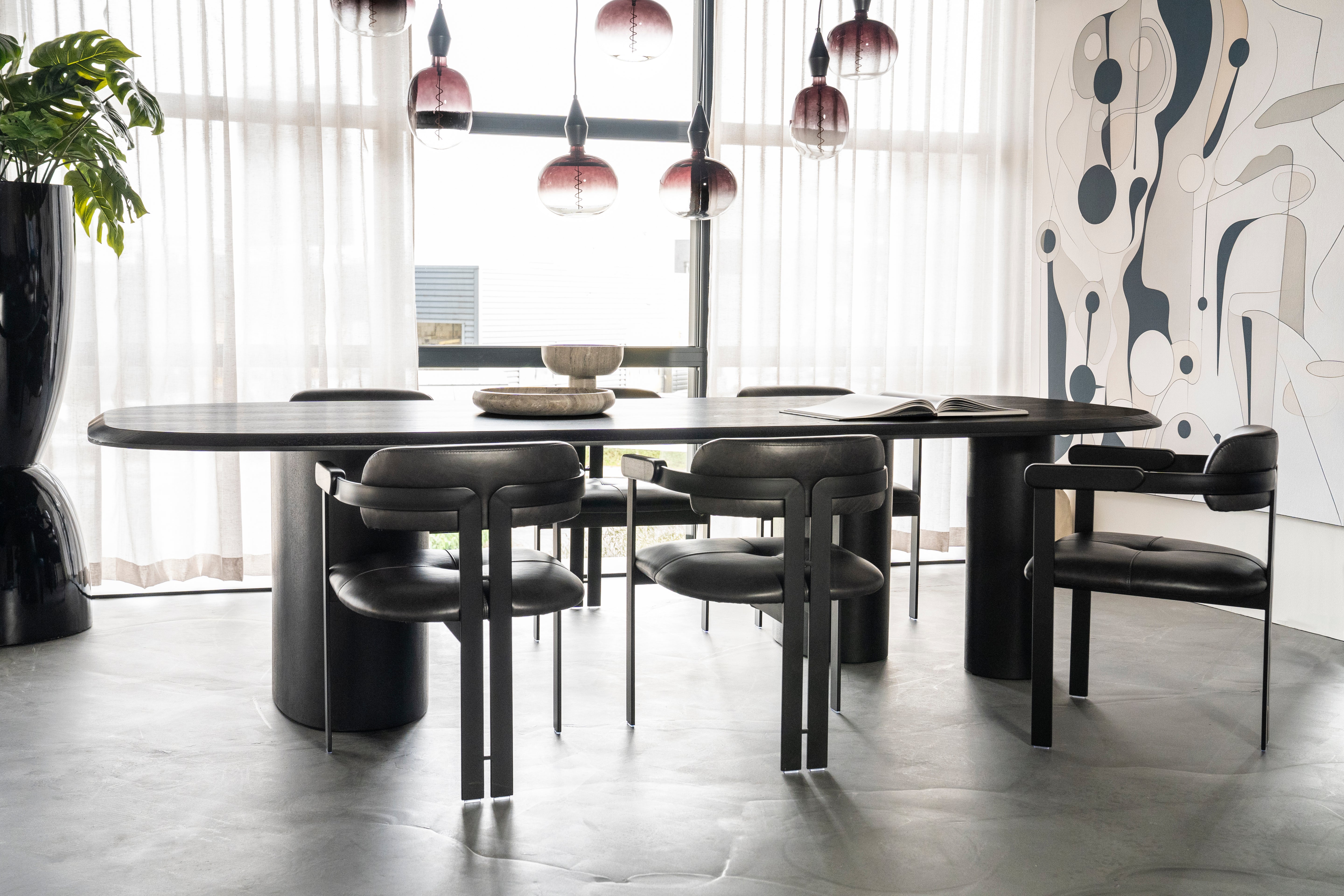 Stół WALTER czarny fornir dębowy