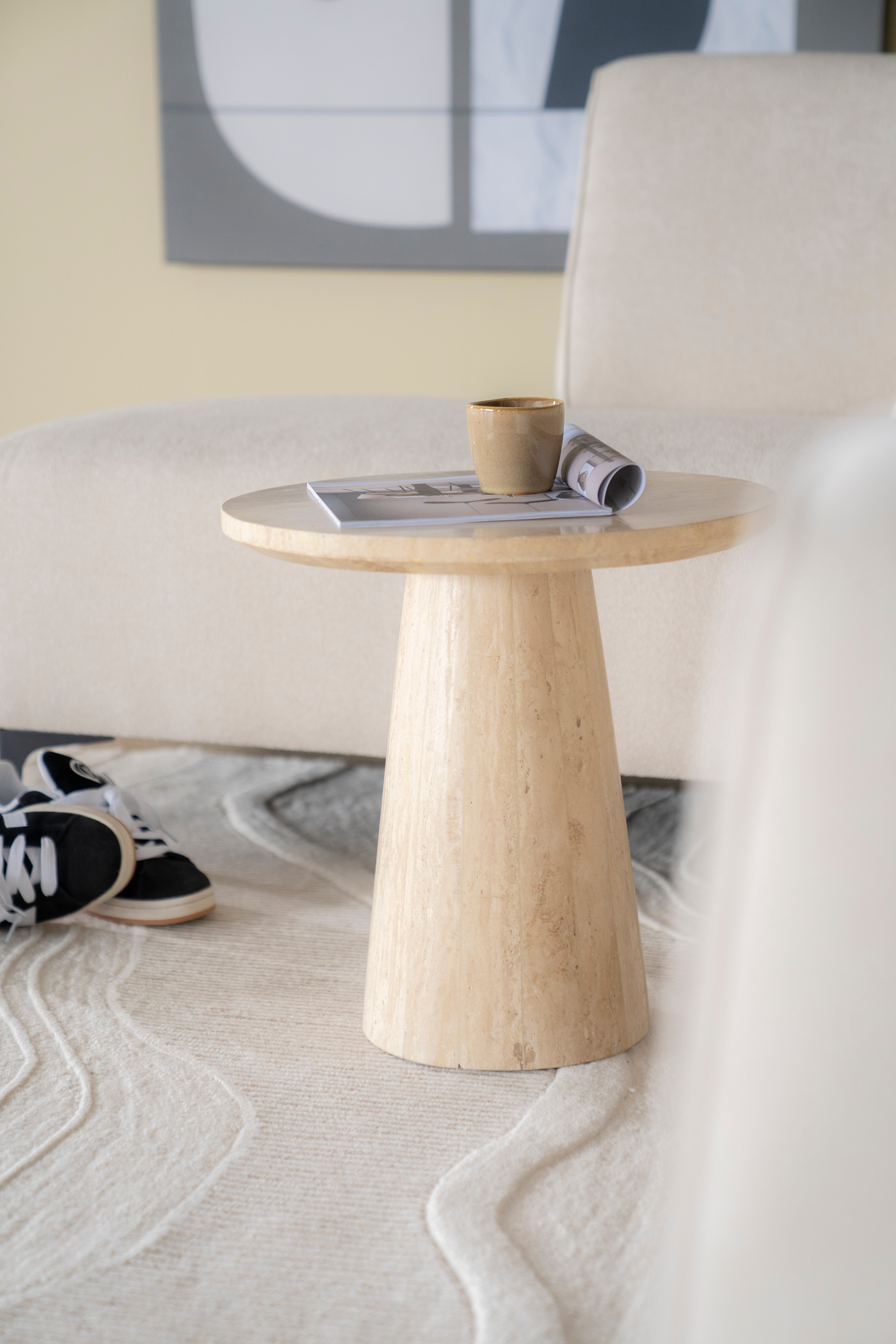 AIME travertine side table