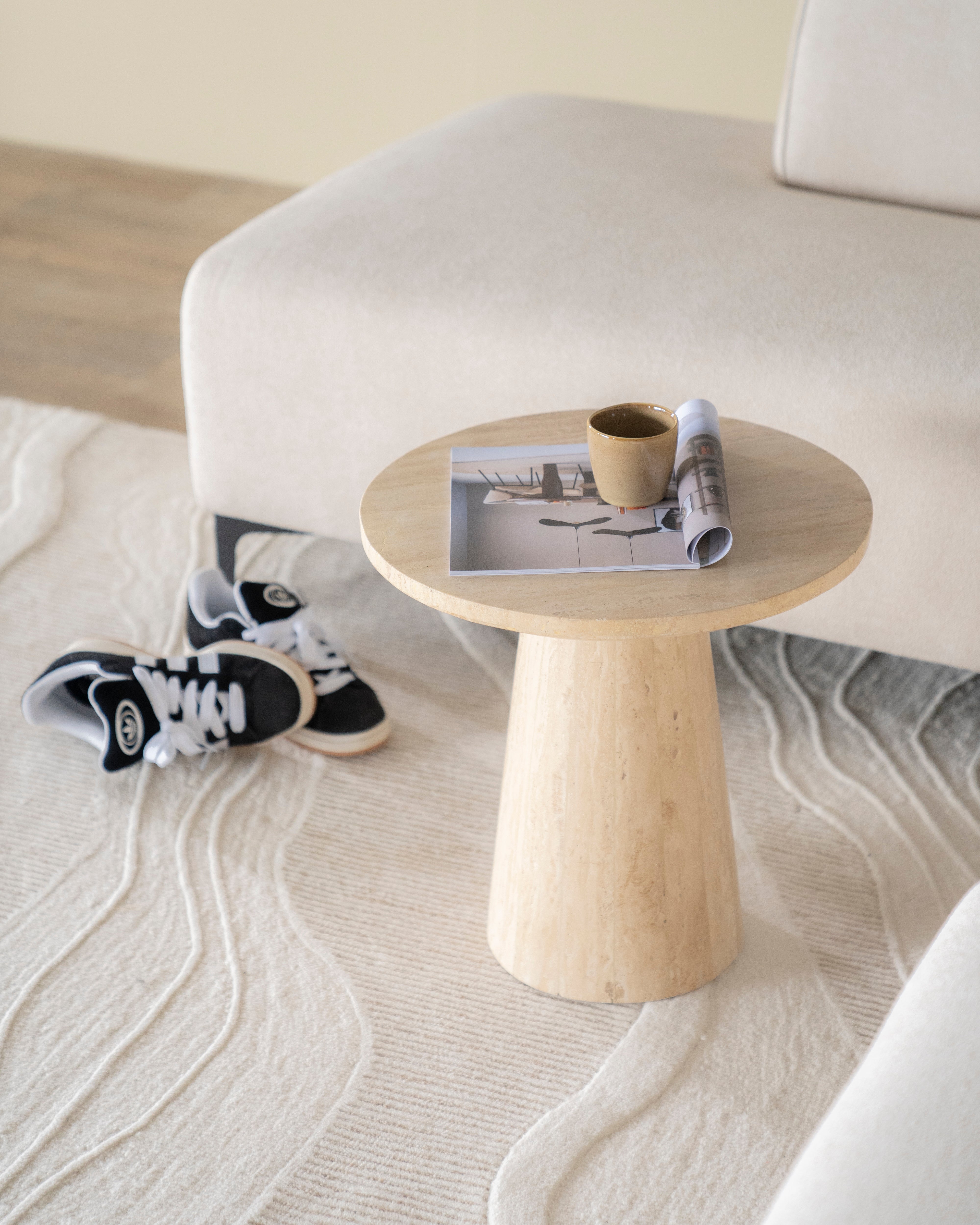 AIME travertine side table
