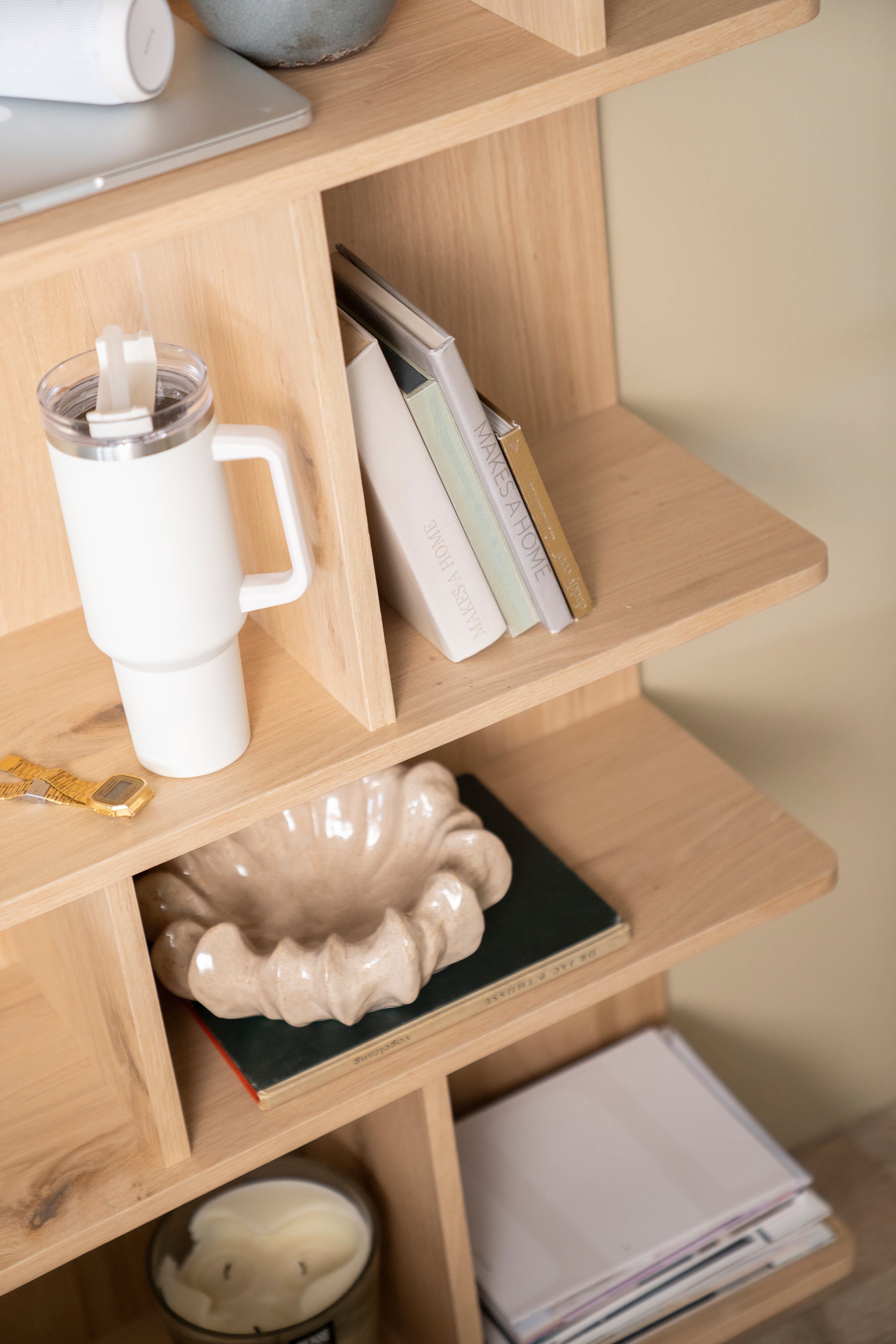 RENEE oak veneer shelf