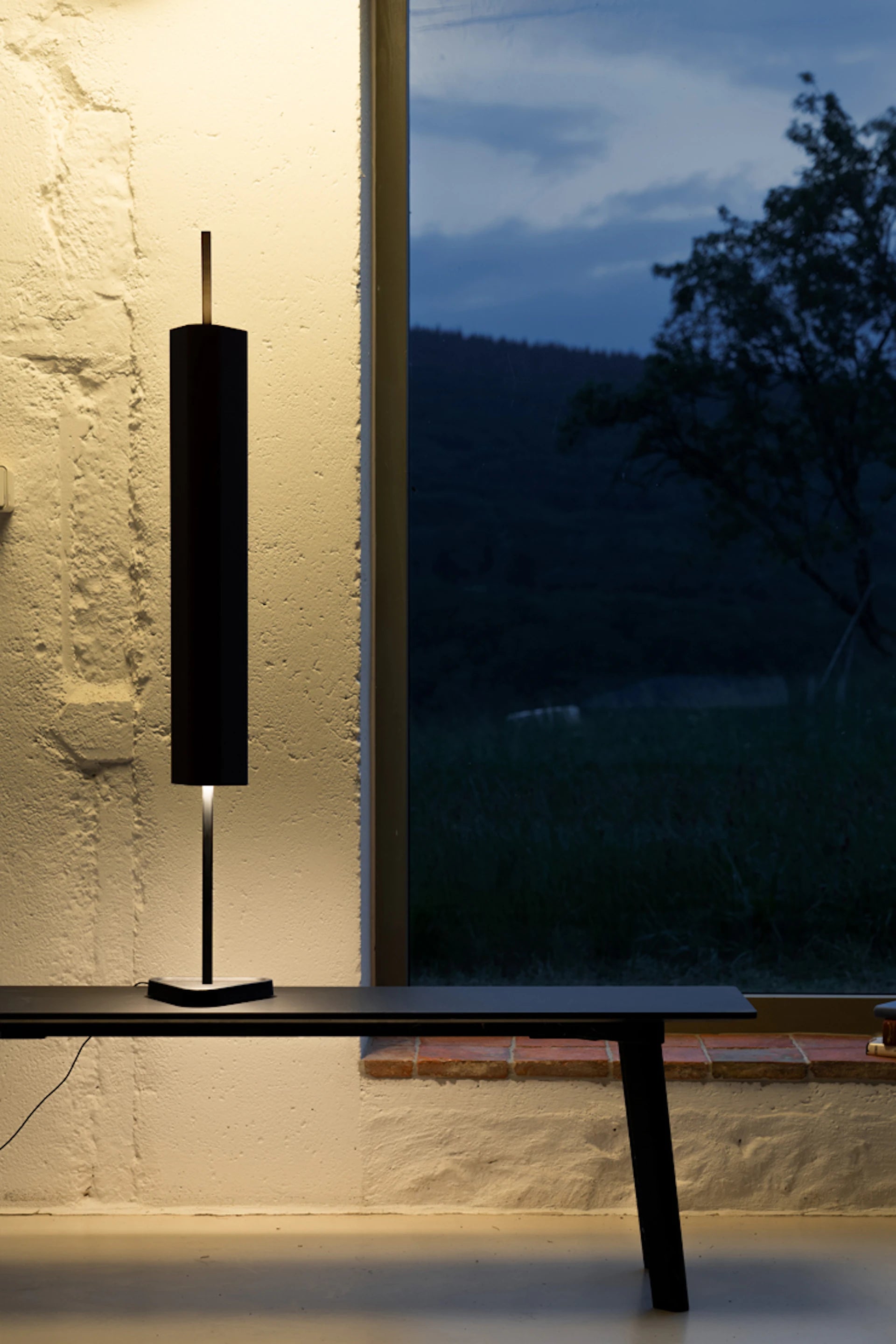 EMI Table Lamp White with Black Base