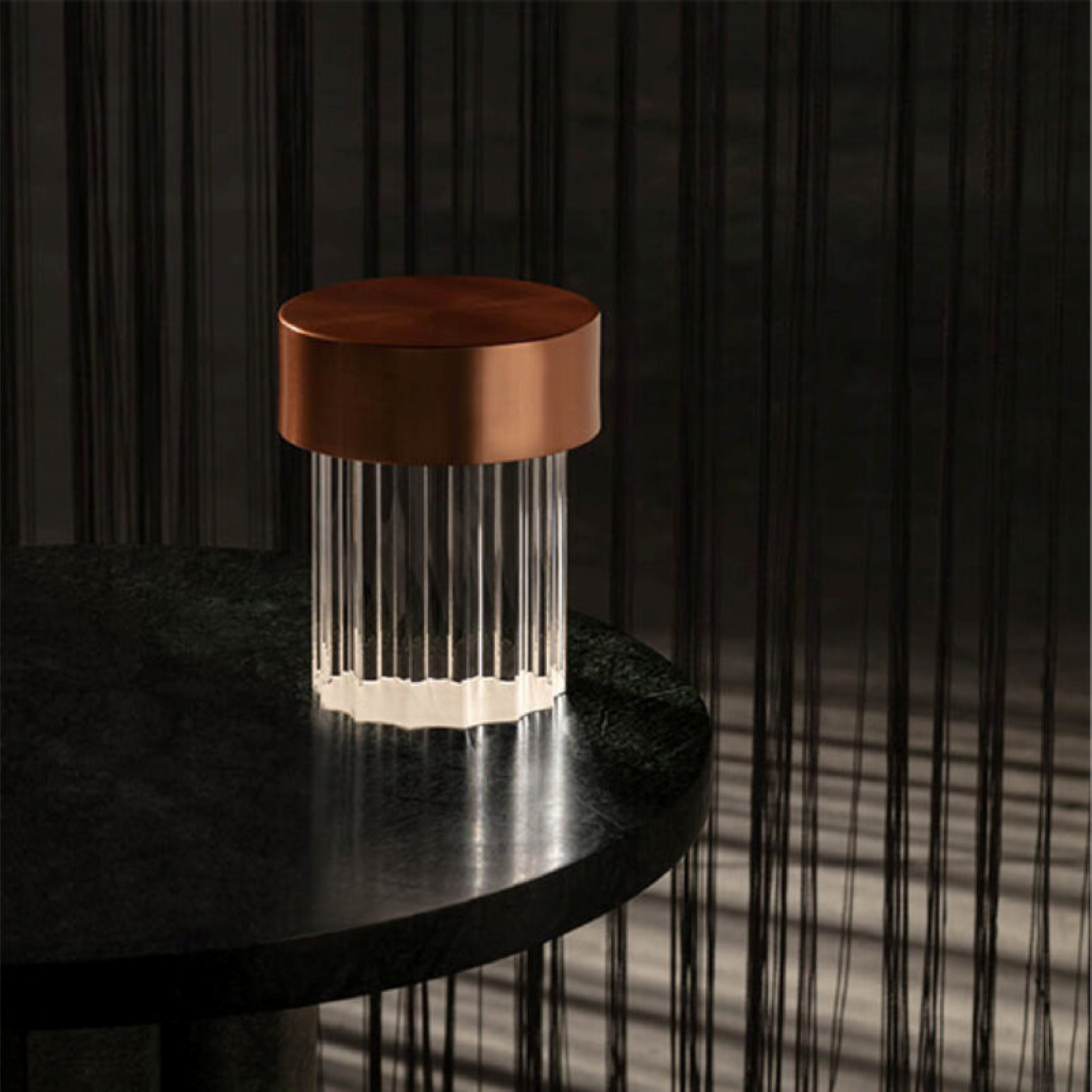 LAST ORDER FLUTED Portable Lamp Copper