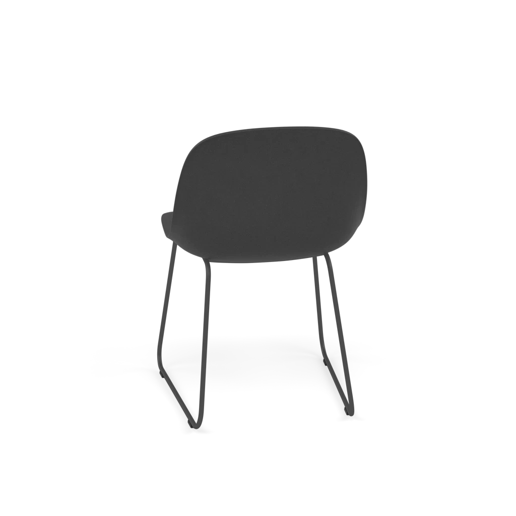 FIBER Chair in Black with Steel Sled Base