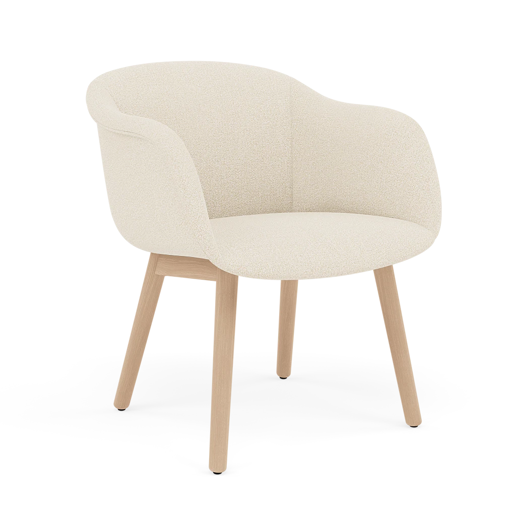 Krzesło FIBER SOFT personalizowane z drewnianą podstawą