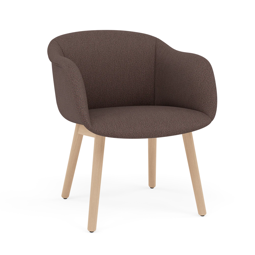 Krzesło FIBER SOFT personalizowane z drewnianą podstawą