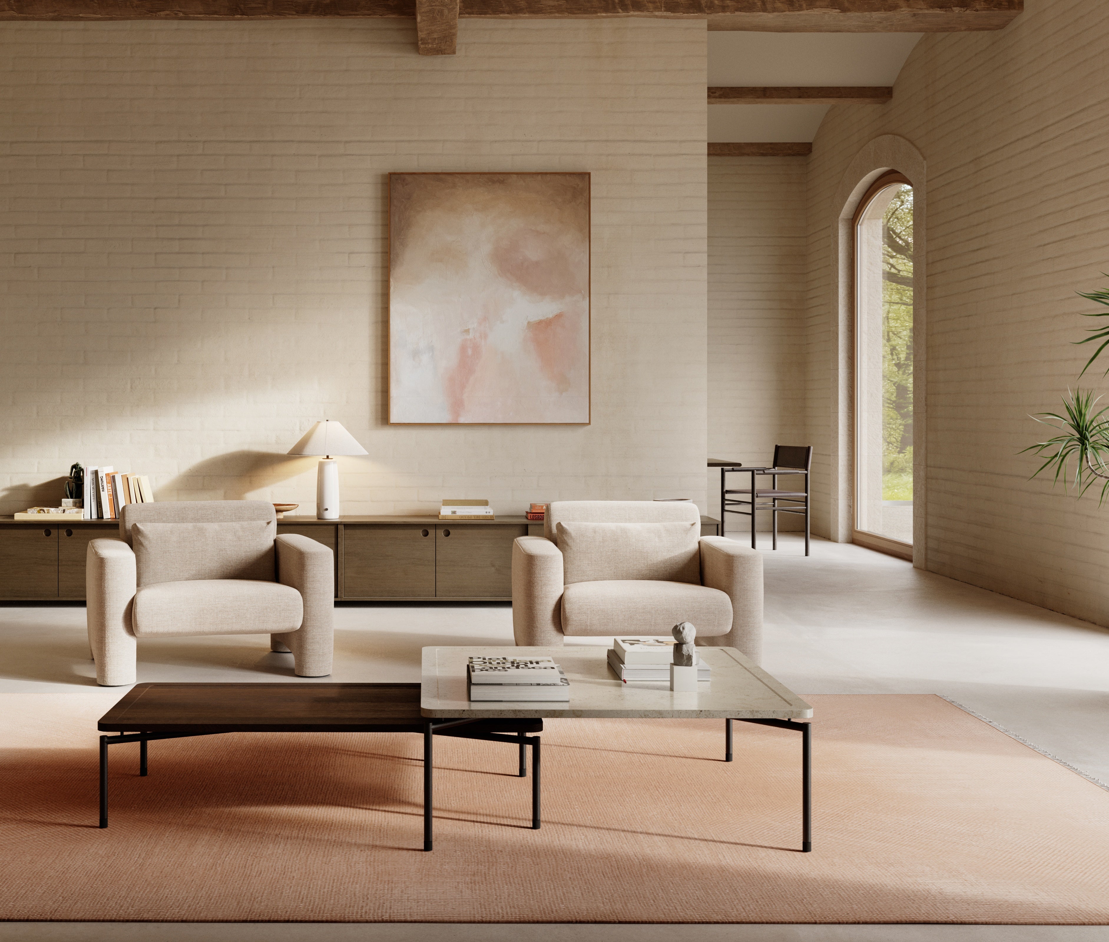 Tischlampe BATON beige