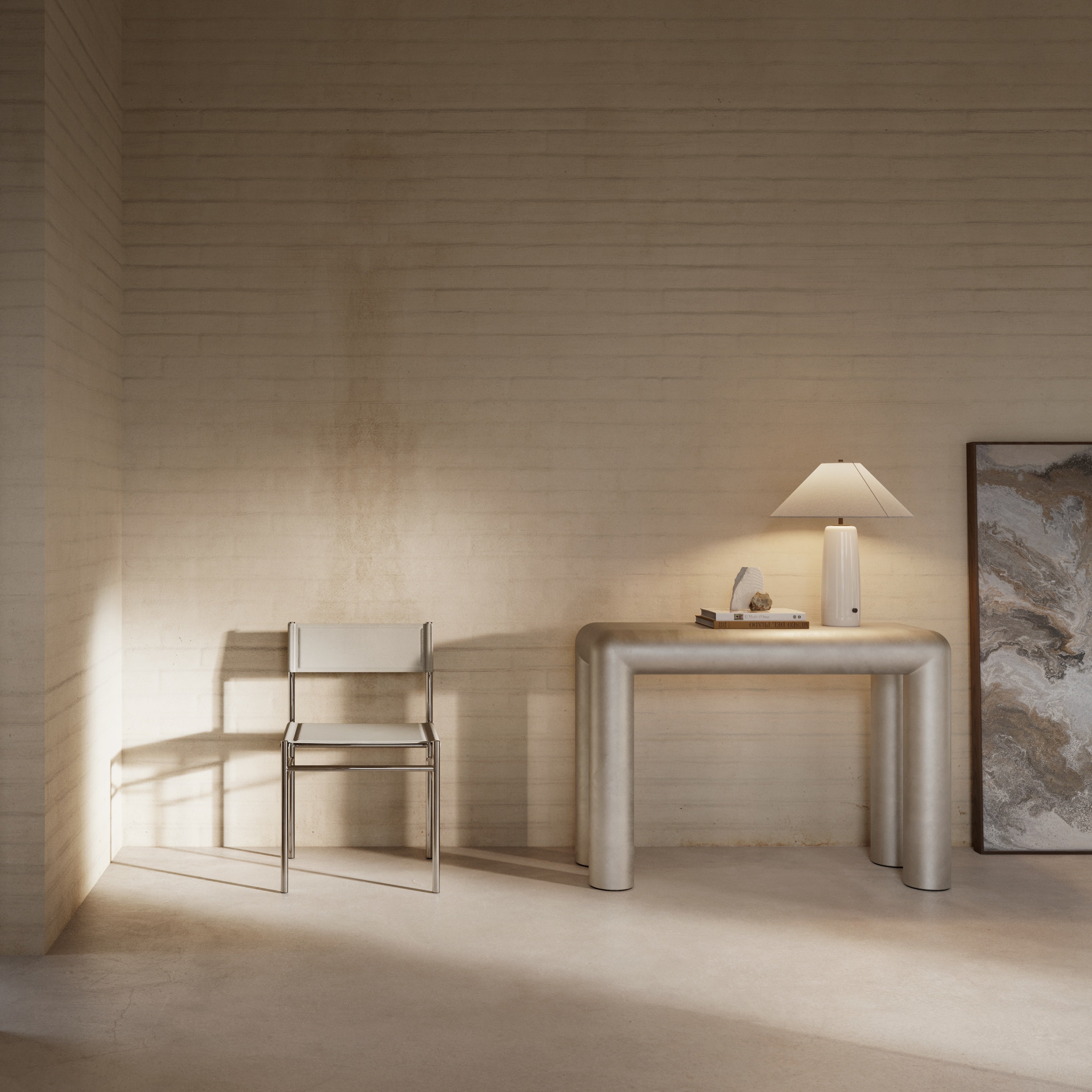 Tischlampe BATON beige