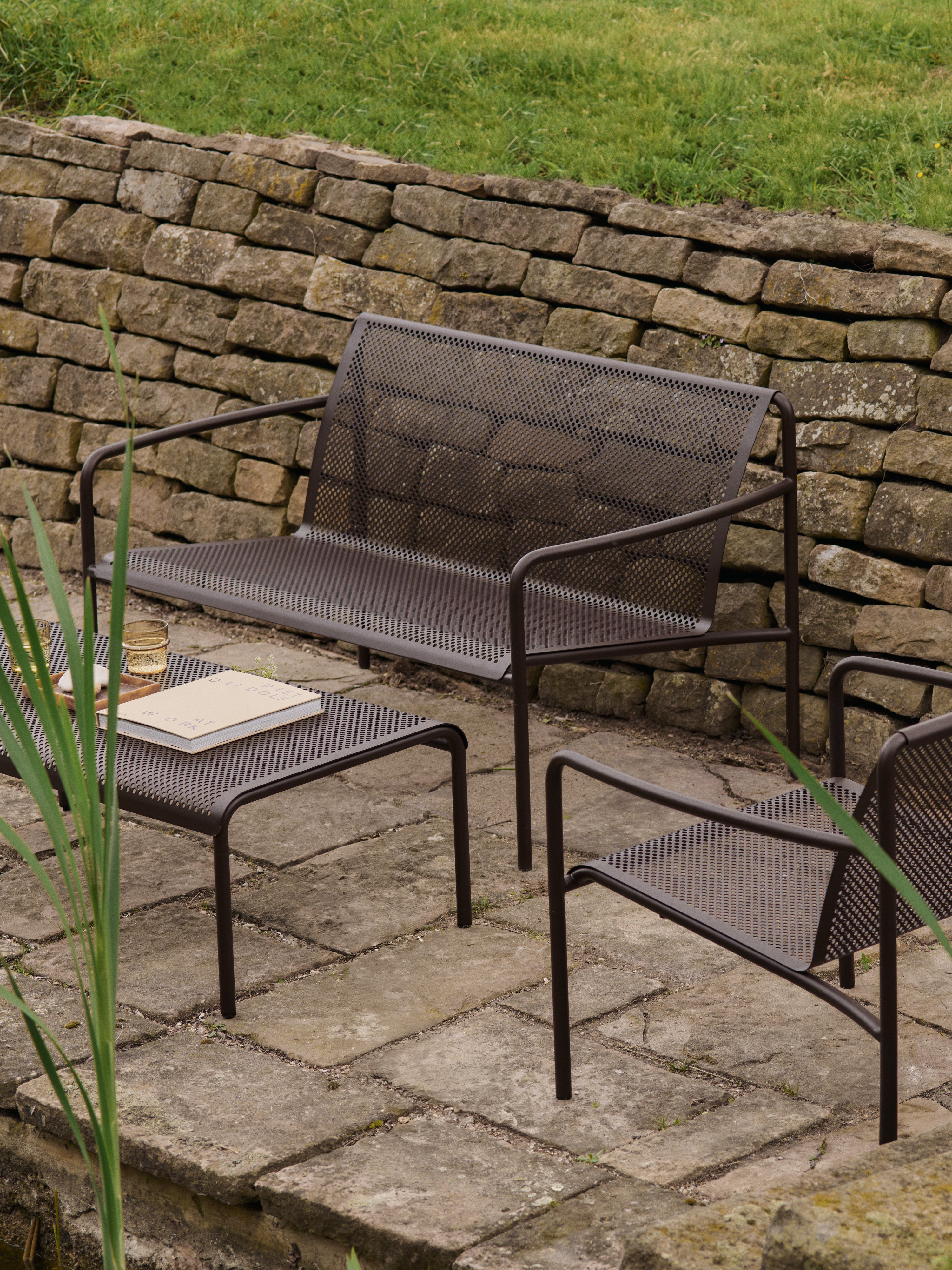 Garten-Sofa für 2 Personen DAPPLE dunkle Schokolade