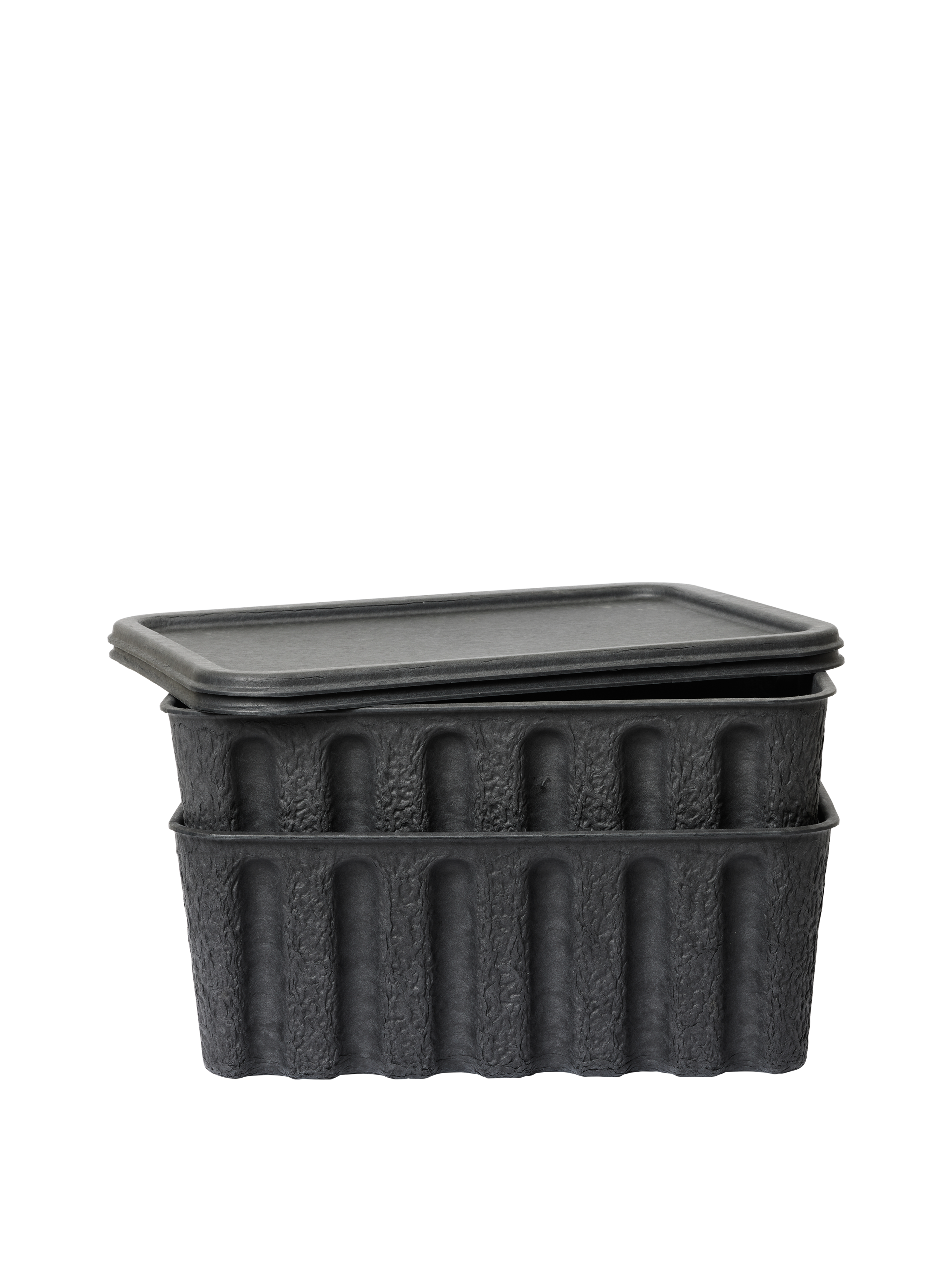 Zestaw pudełek do przechowywania PAPER PULP BOX czarny