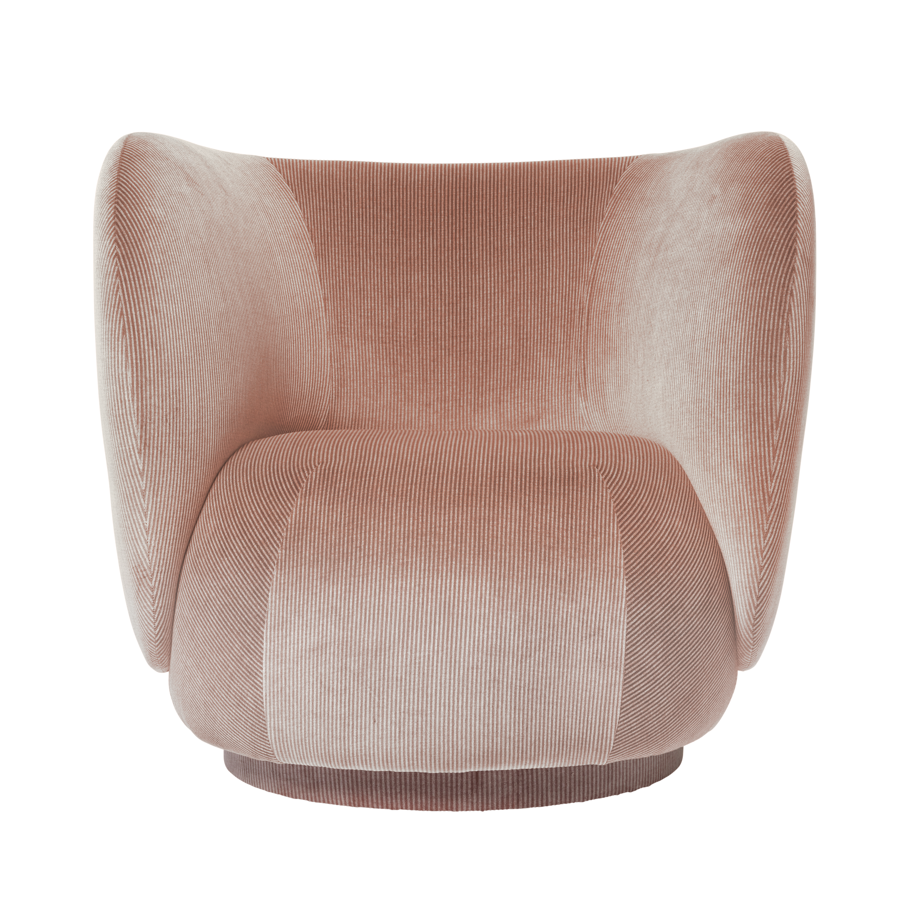 RICO LOUNGE Swivel Armchair Devoré Velvet Pink
