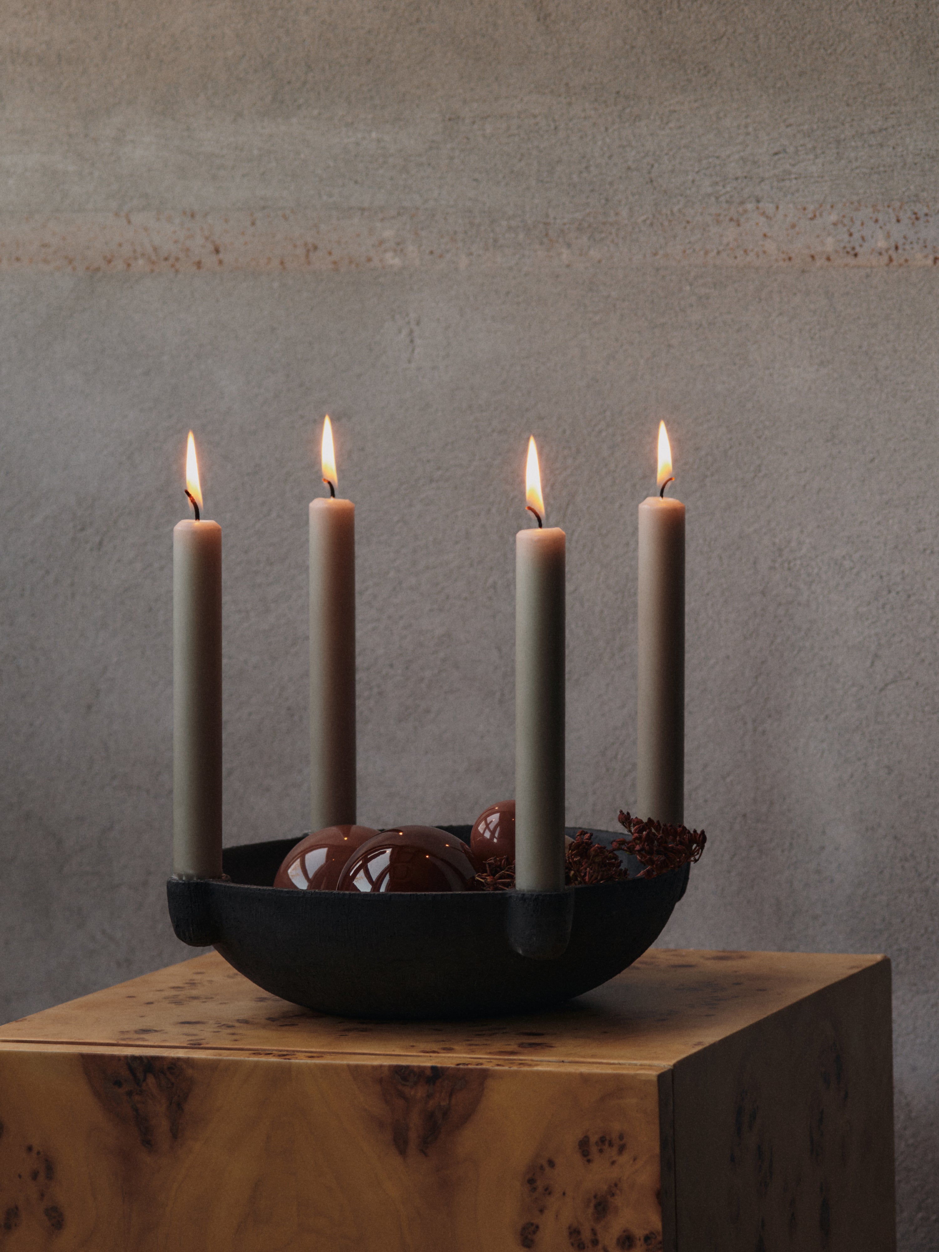 BOWL Candle Holder Black Ceramic [Klaudia]