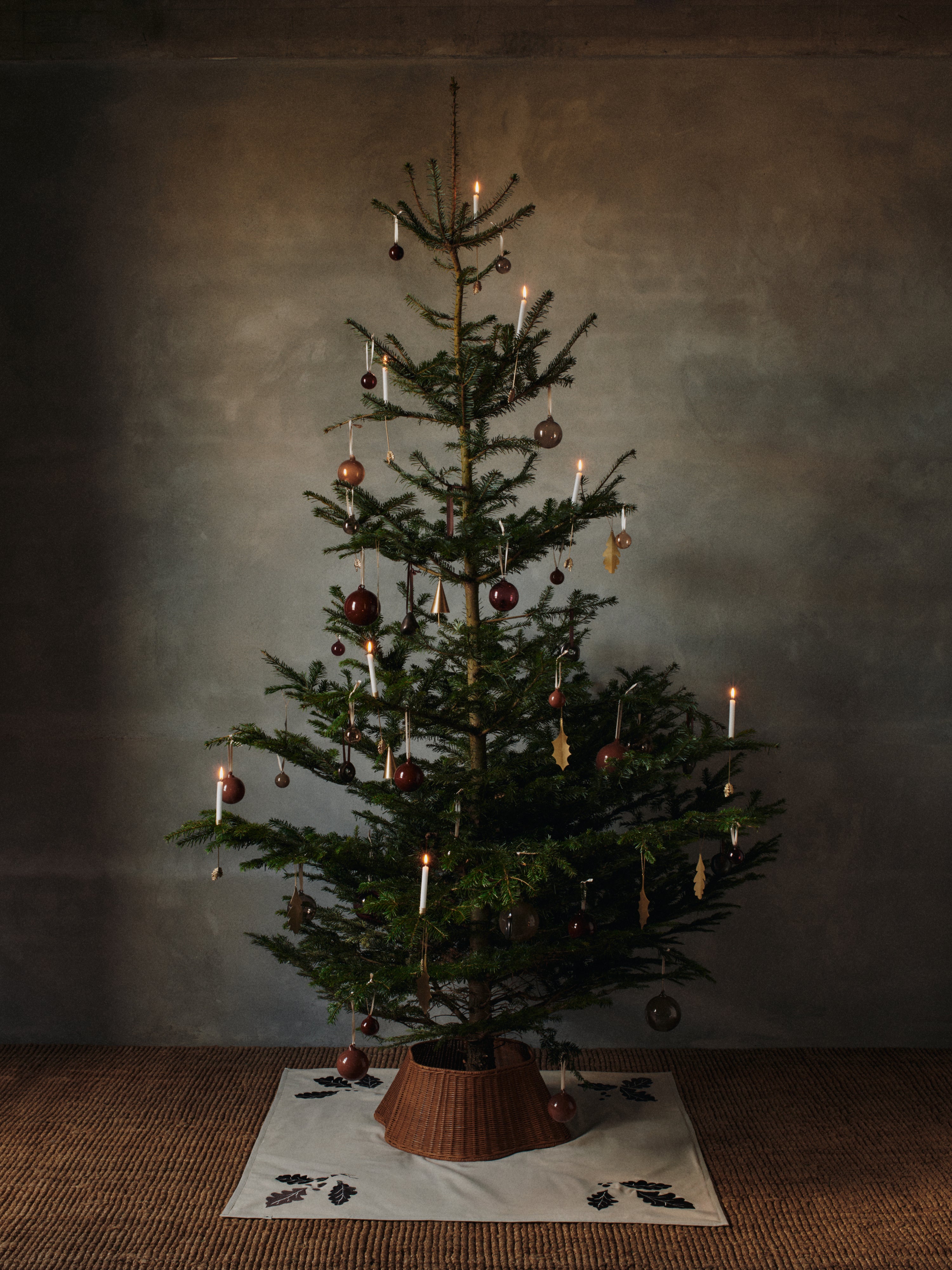 Zestaw dekoracji choinkowych HOLLY LEAF mosiężny