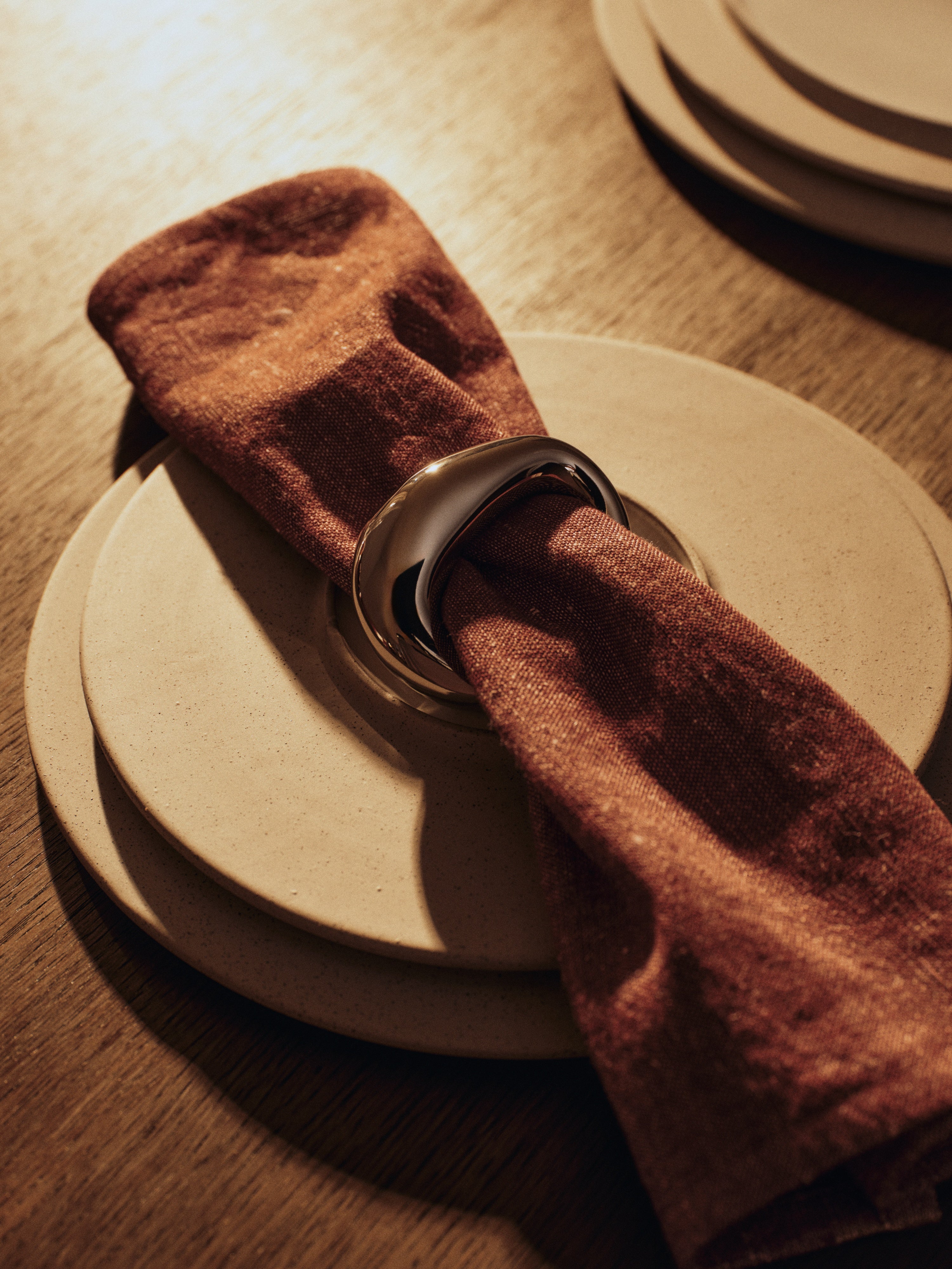 ORRITH Brown Napkin Ring Set