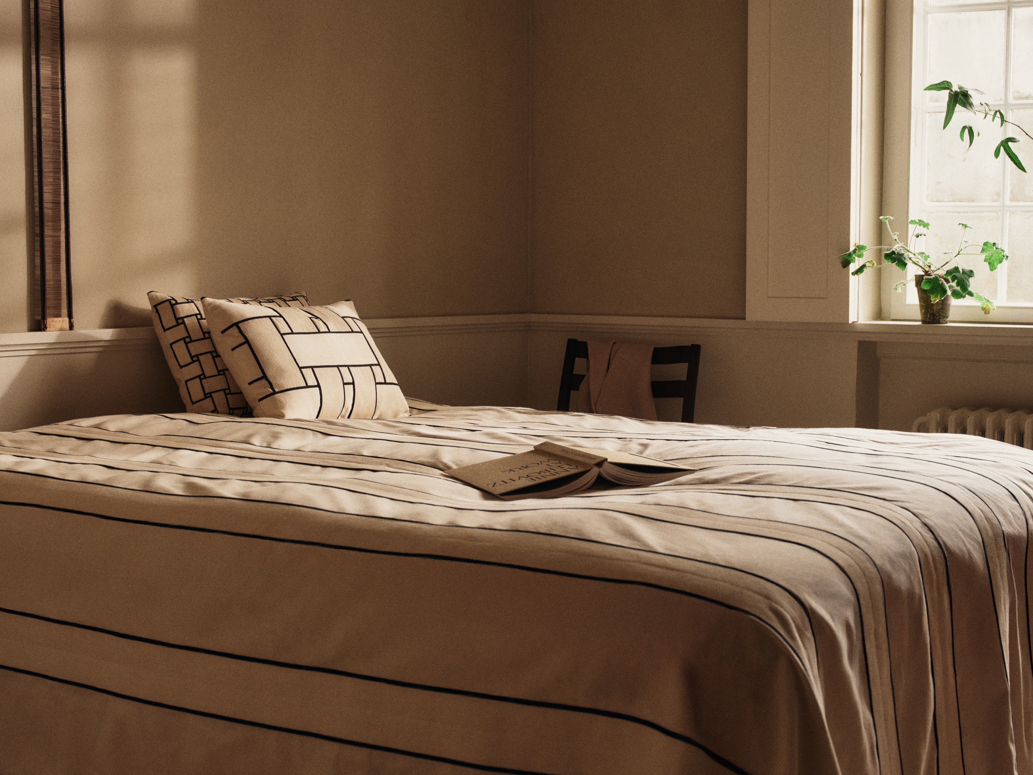 Poszewka na kołdrę TWILL beżowy z czarnym