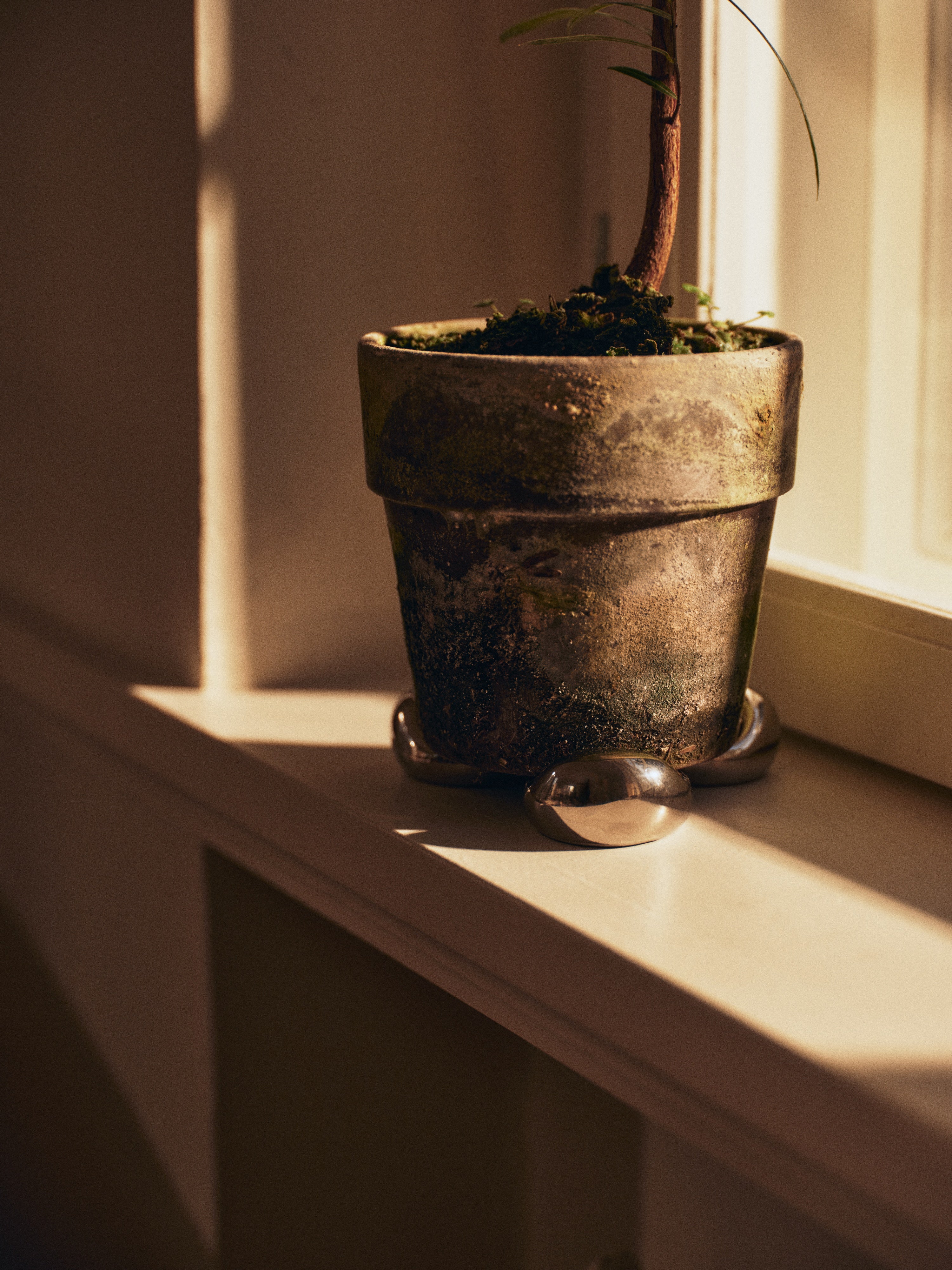 Zestaw podstawek do donicy NUBE srebrny