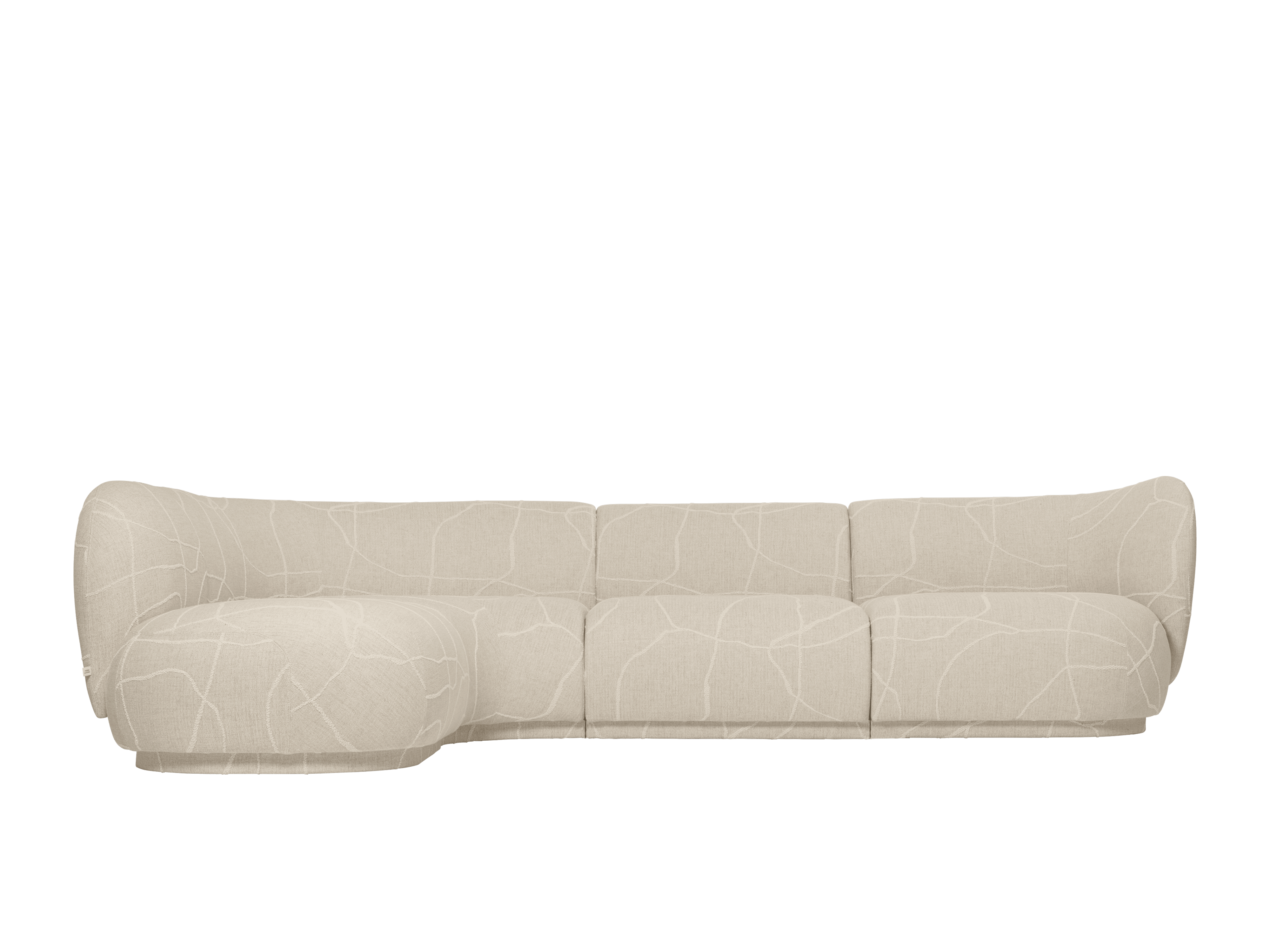 Sofa modułowa RICO Can Lis - element narożny zaokrąglony piaskowy z białym