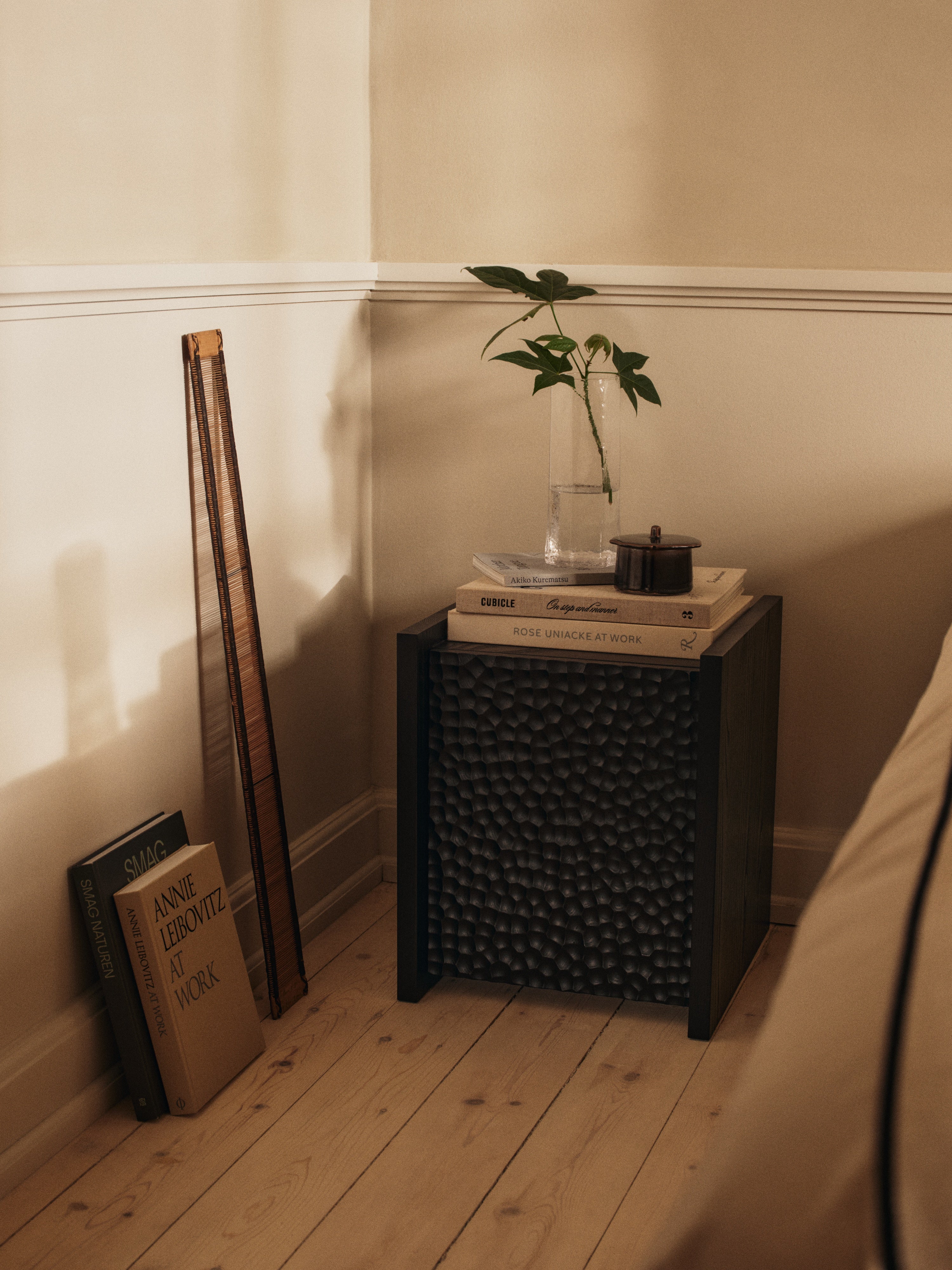 SCARNI Nightstand in Black Ash Wood