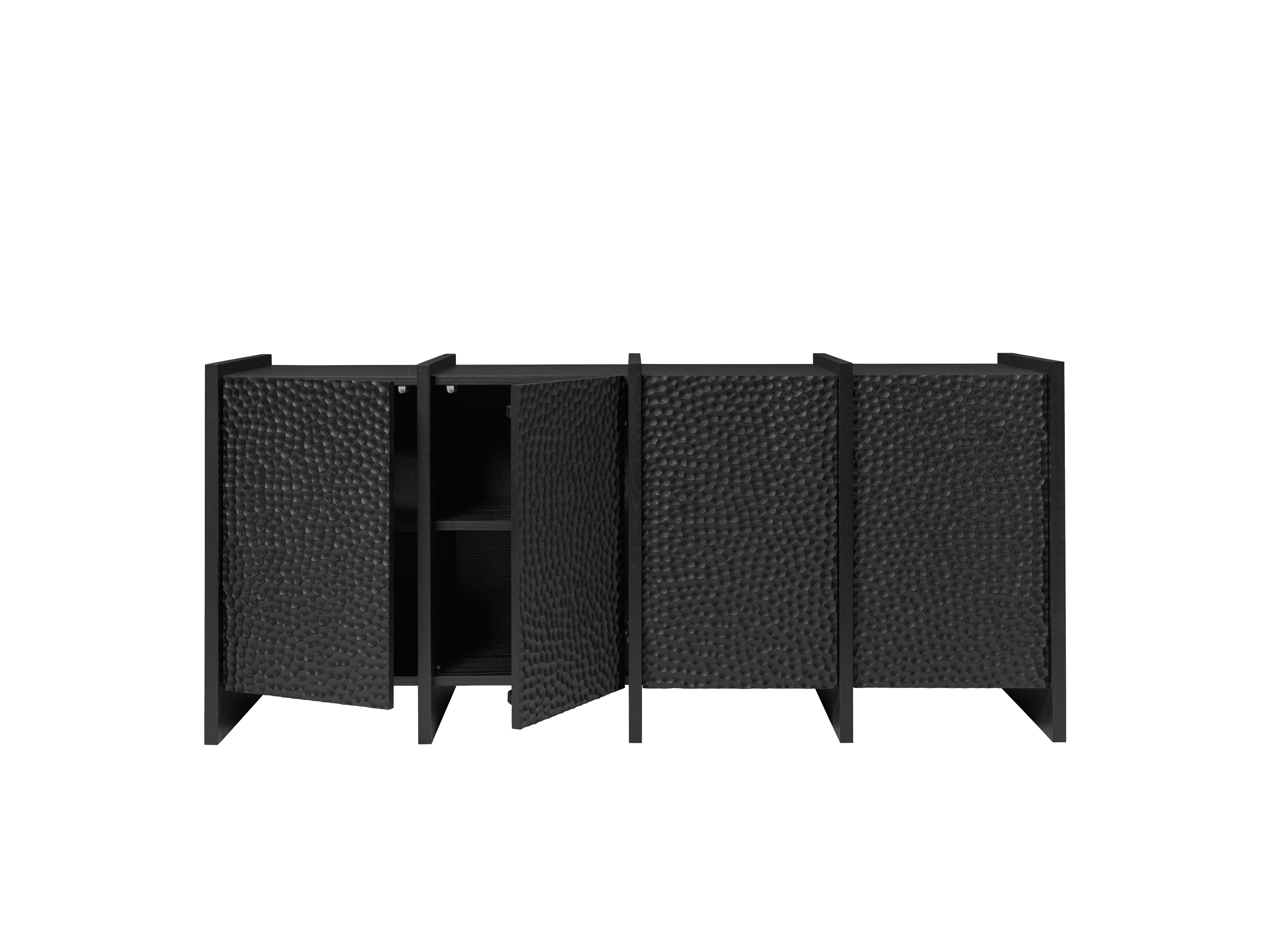 SCARNI Chest of Drawers in Black Ash Wood