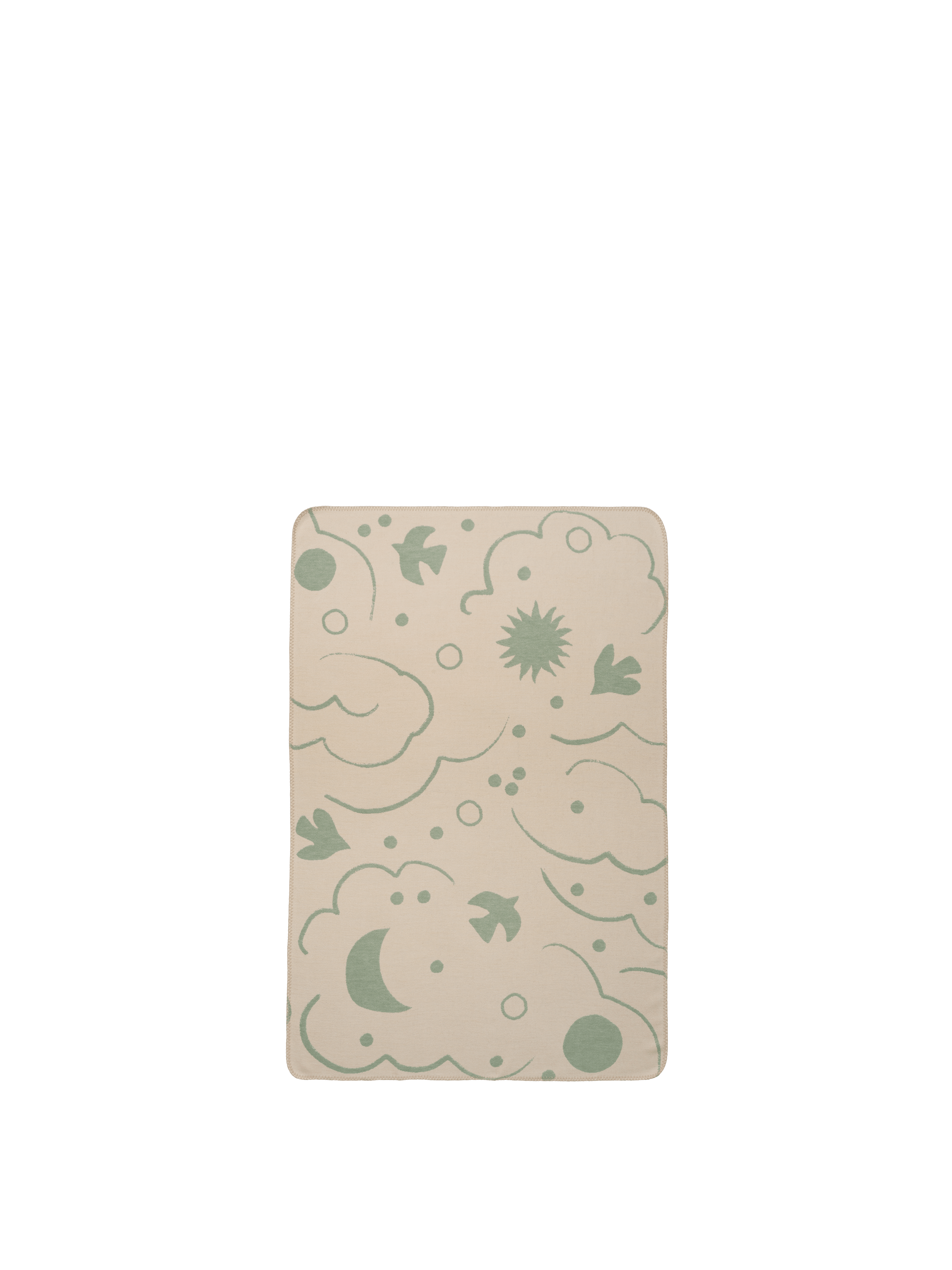 SKYE Children's Blanket in Green with Beige