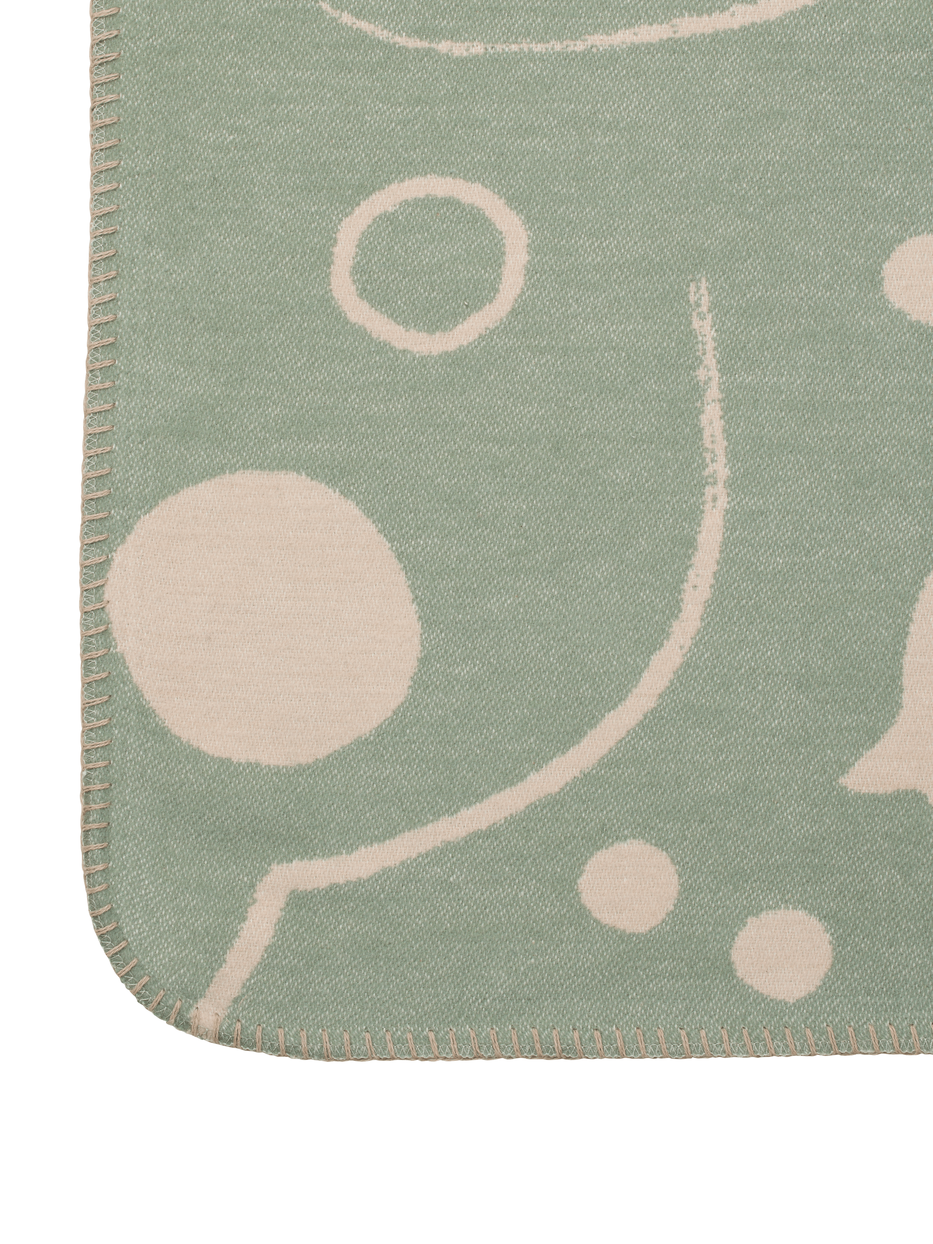 SKYE Children's Blanket in Green with Beige