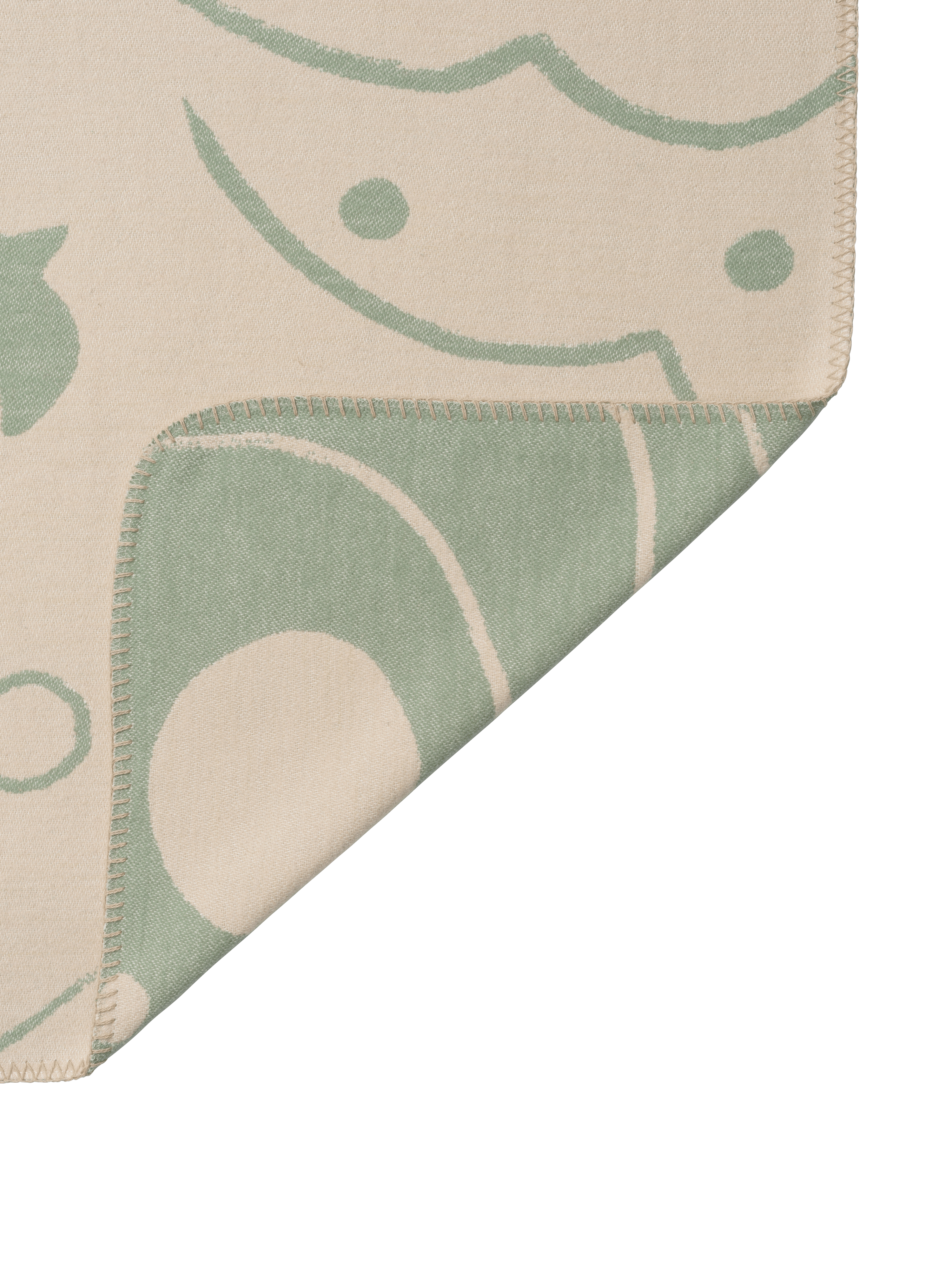 SKYE Children's Blanket in Green with Beige