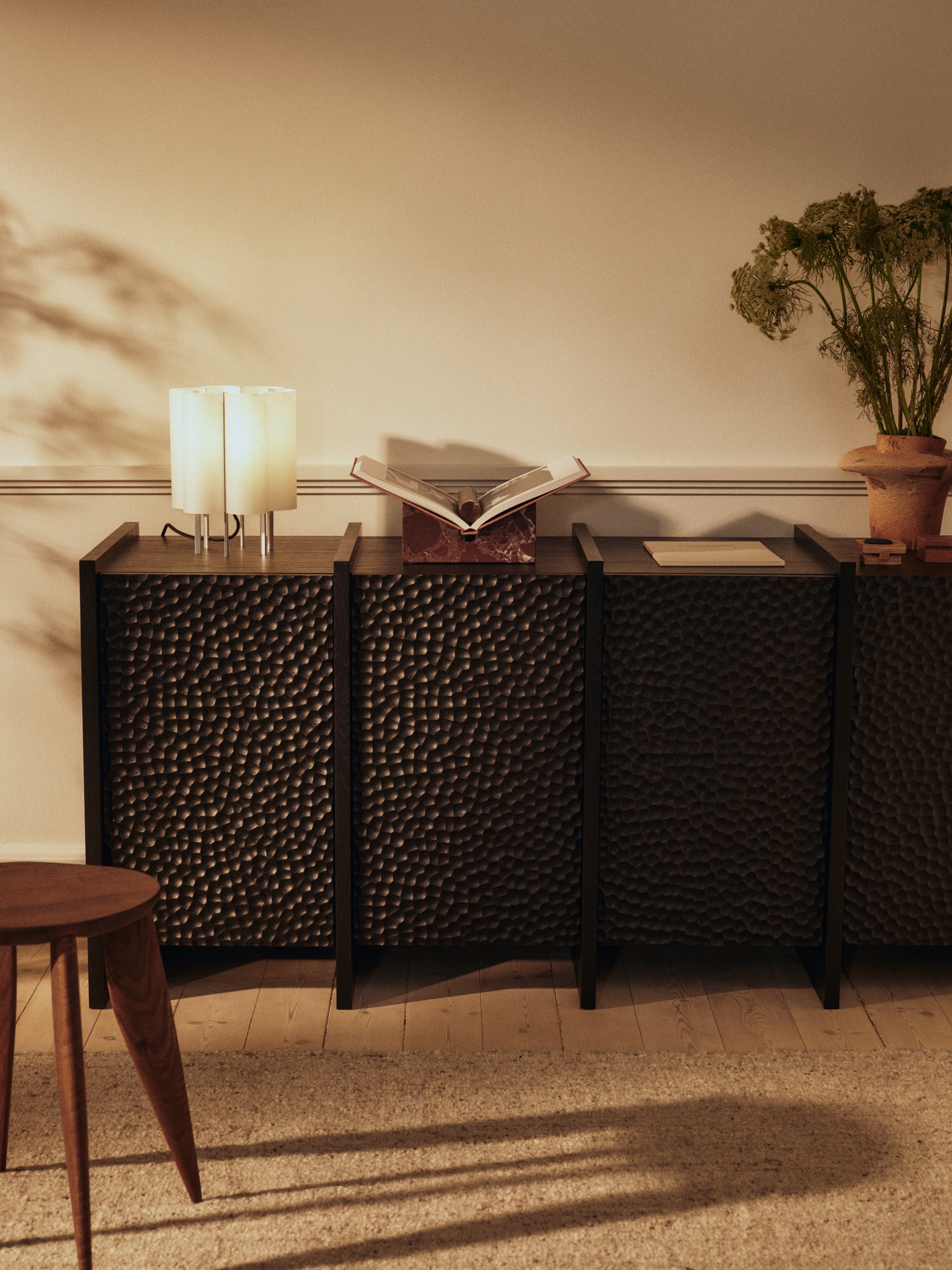 SCARNI Chest of Drawers in Black Ash Wood