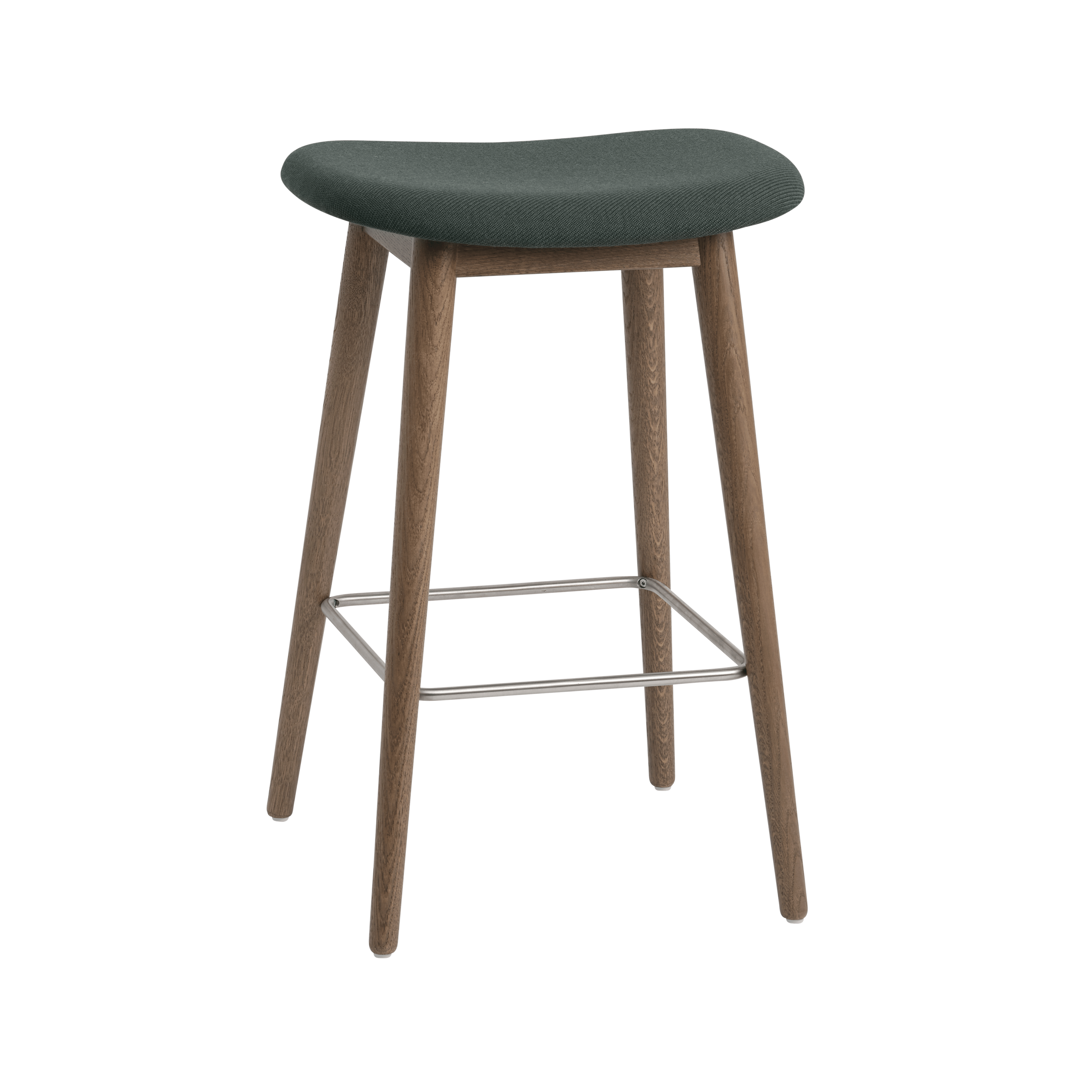 Personalisierter FIBER Hocker mit gepolstertem Sitz und Holzgestell