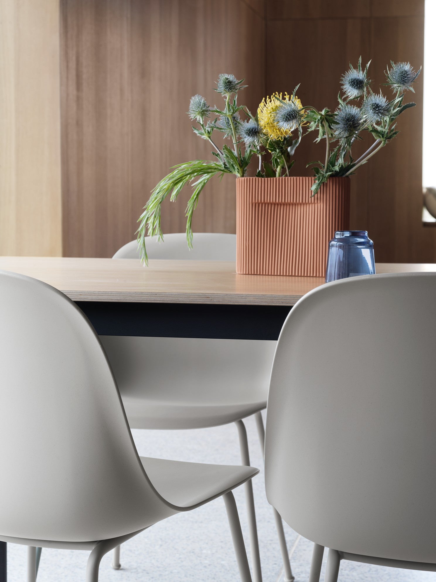 FIBER Chair in Gray with Steel Base