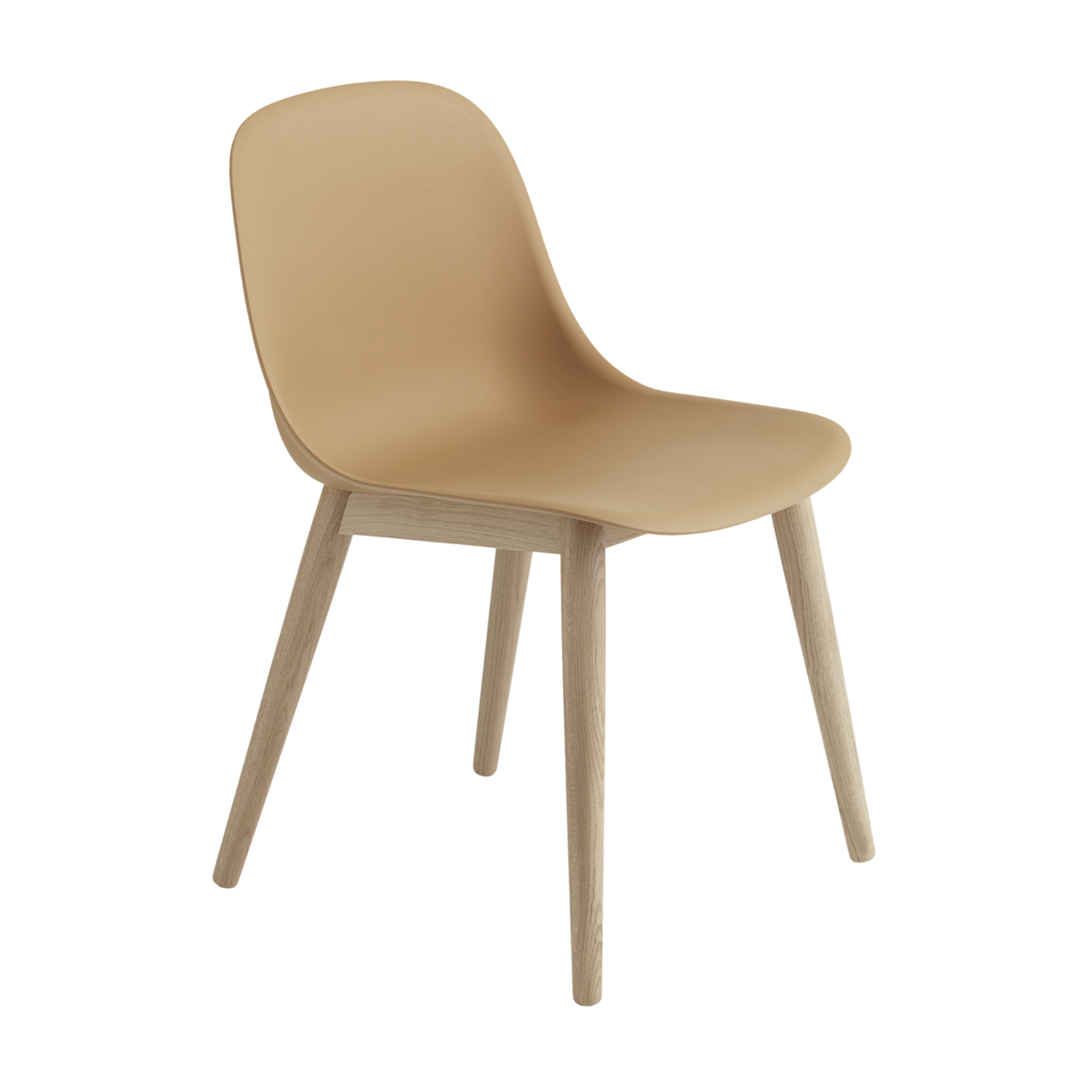 FIBER Chair in Ochre with Wooden Base
