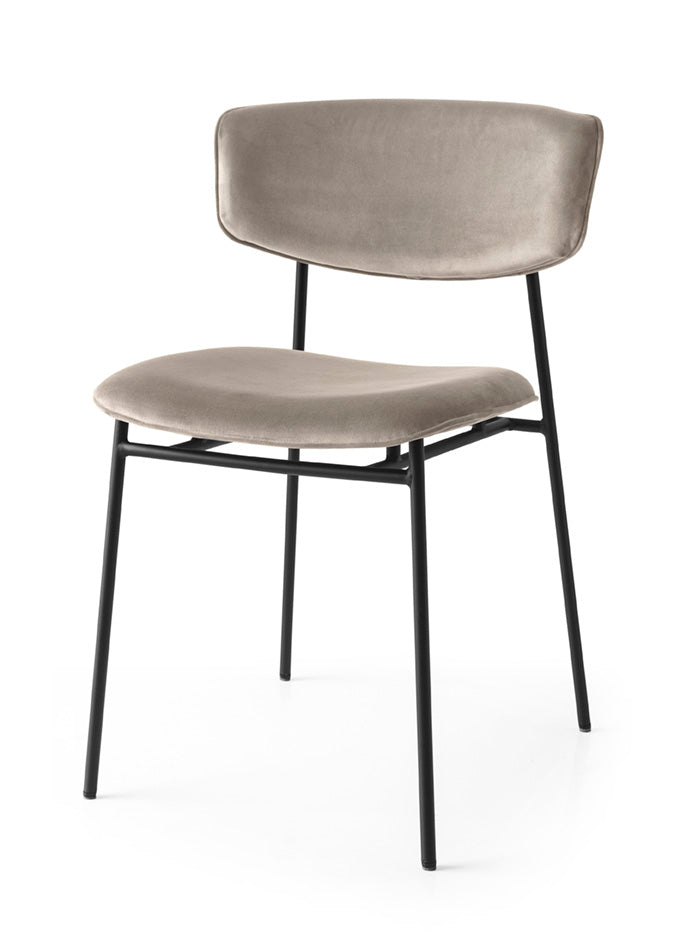 FIFTIES upholstered chair with a black base