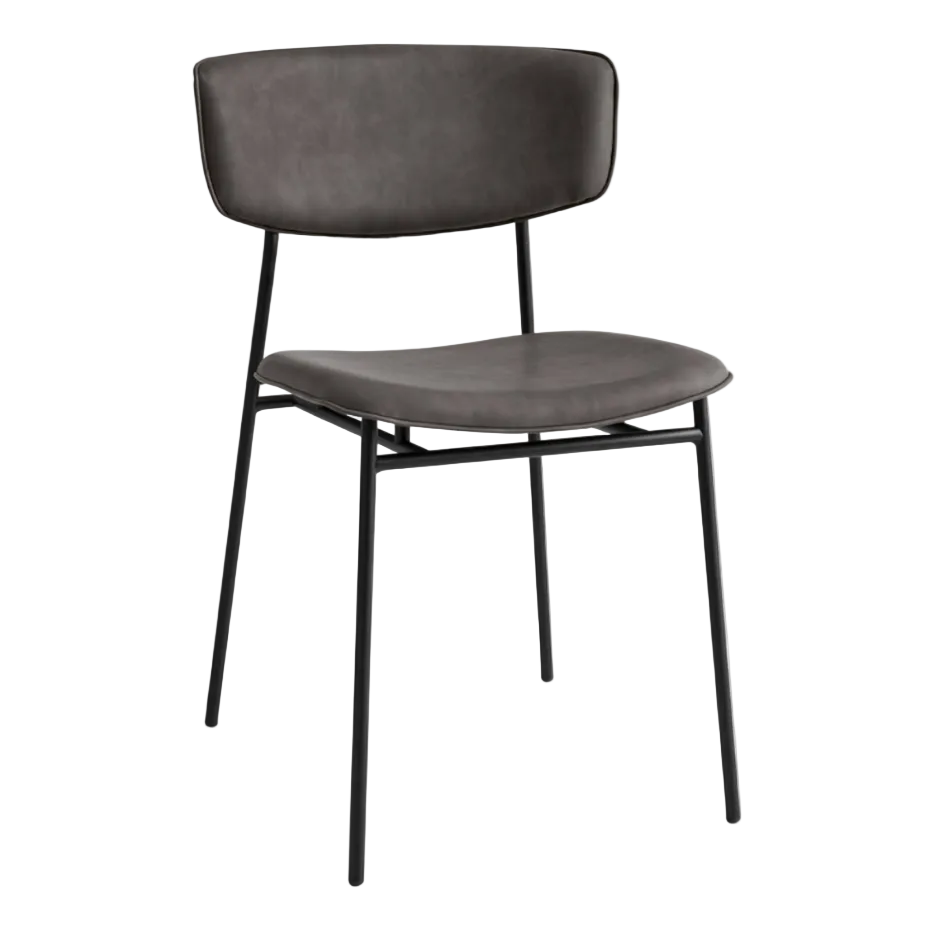 FIFTIES upholstered chair with a black base