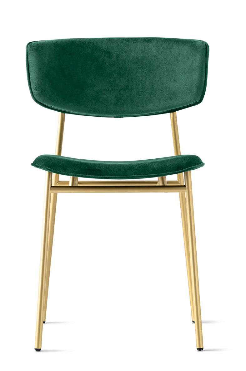 Upholstered FIFTIES Chair with Gold Base